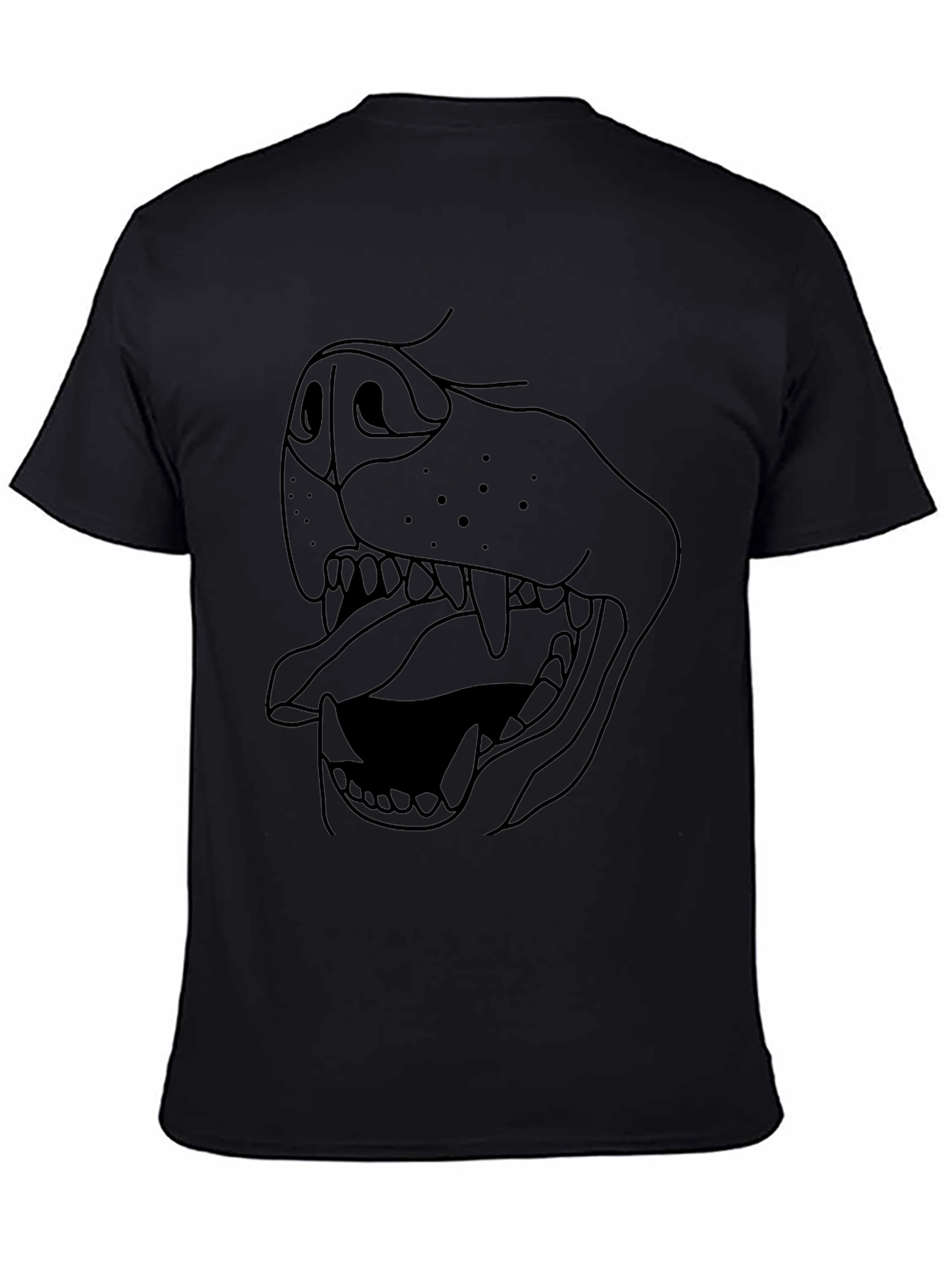 Black Dog Mouth Graphic Tee - Unisex Black T-Shirt view 4
