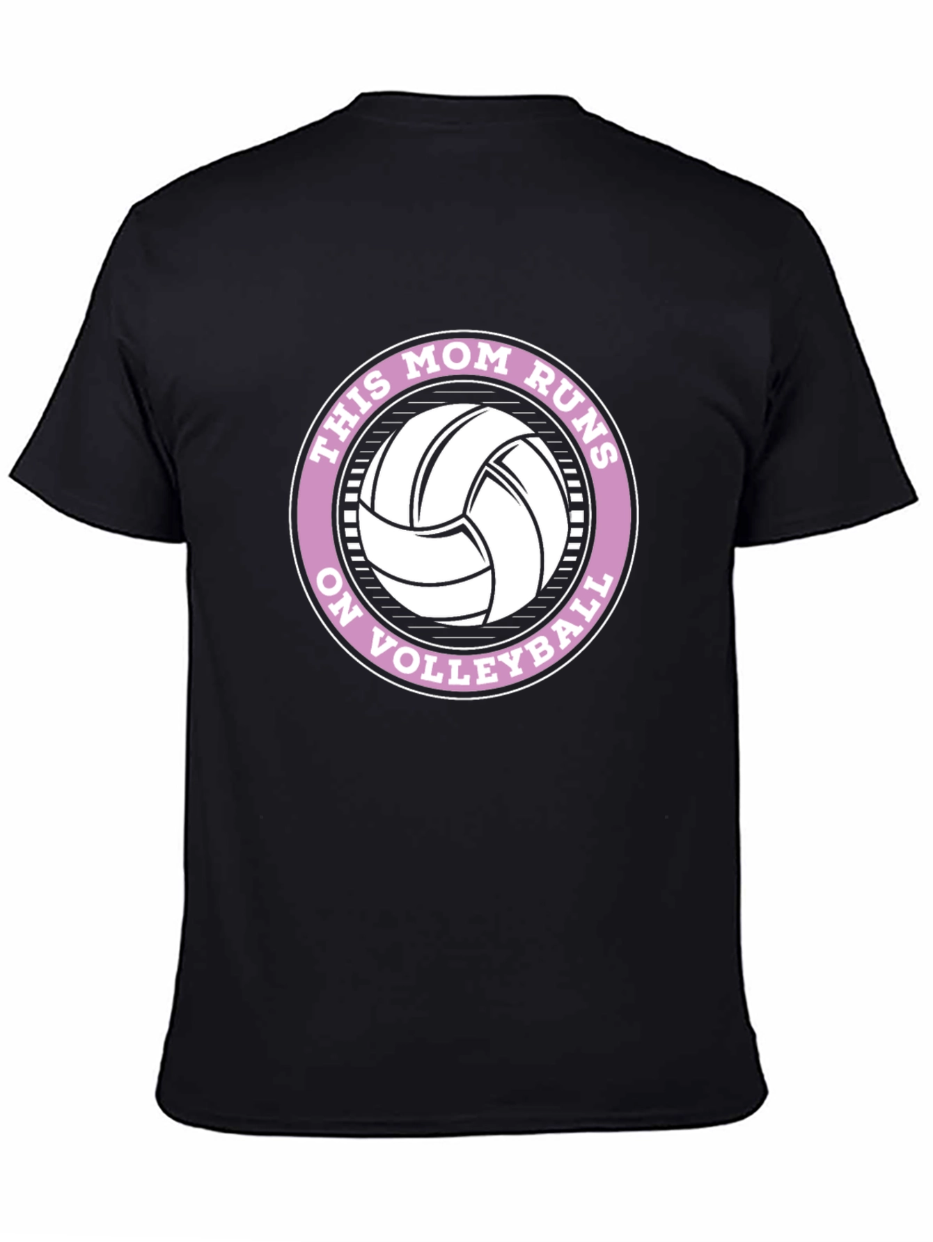 Black This Mom Runs on Volleyball Graphic Tee view 4
