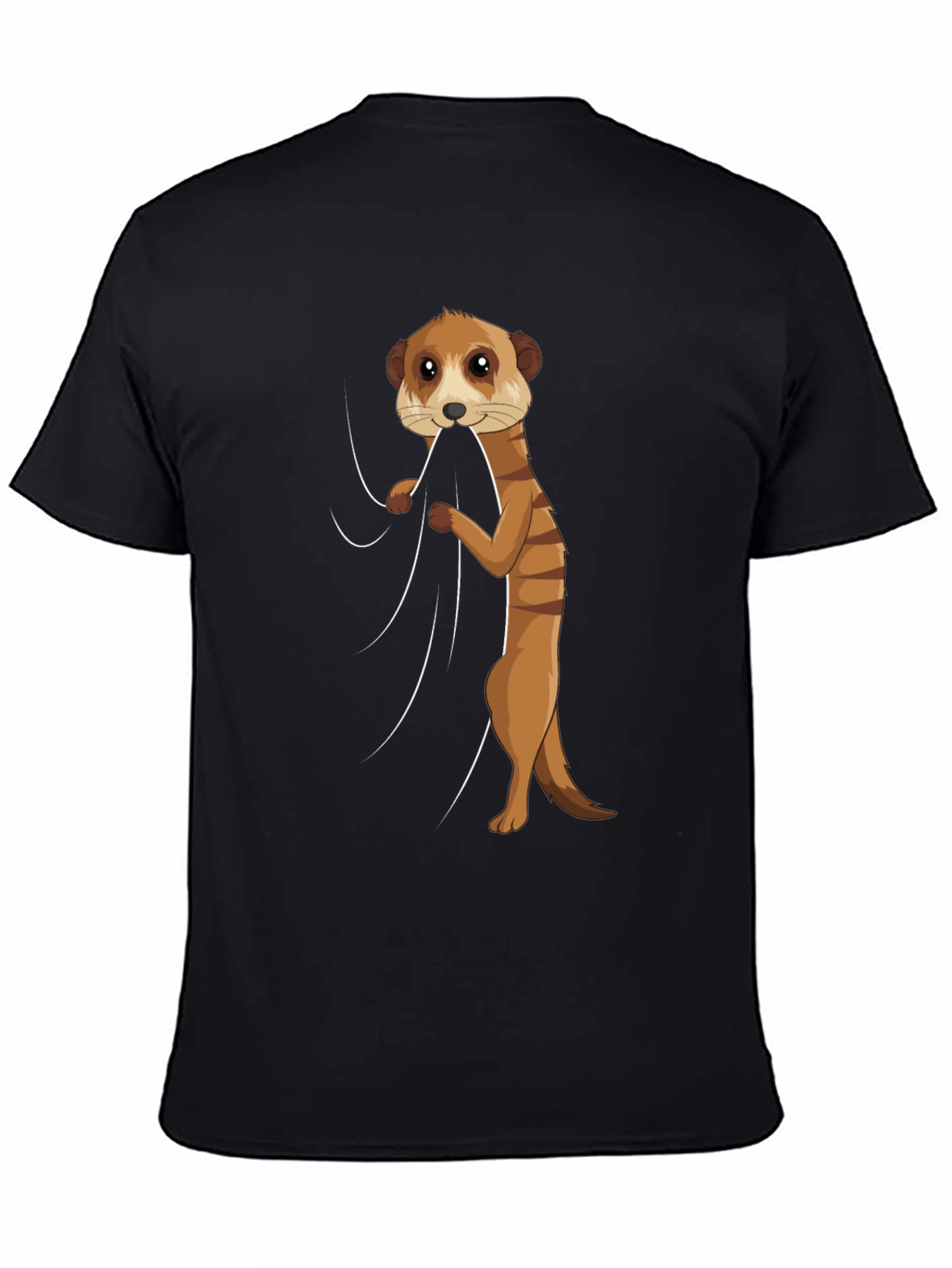 Black Meerkat Peeking Out Funny Graphic T-Shirt view 4