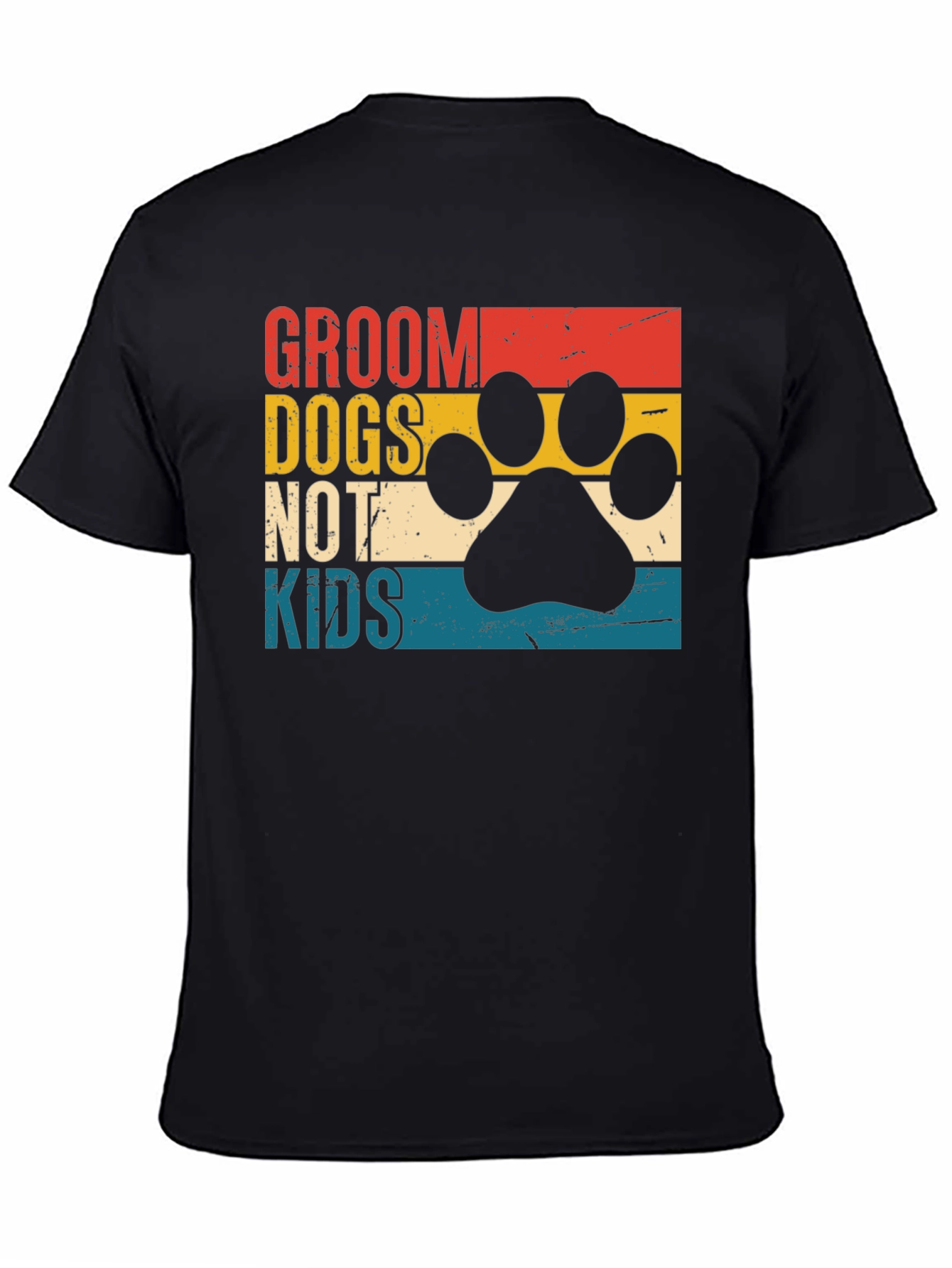 Black Groom Dogs Not Kids Tee - Funny Dog Lover Shirt view 4