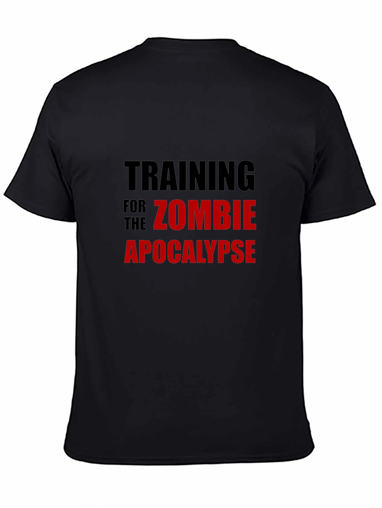 Black Zombie Apocalypse Training Black T-Shirt view 4
