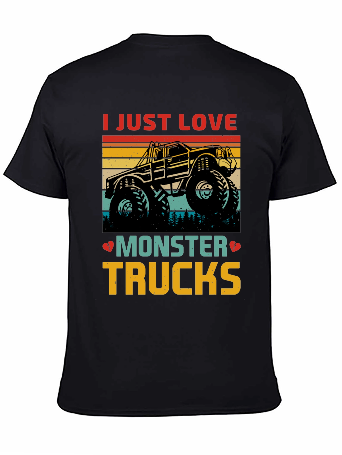 Black Monster Truck Lover Graphic T-Shirt view 4