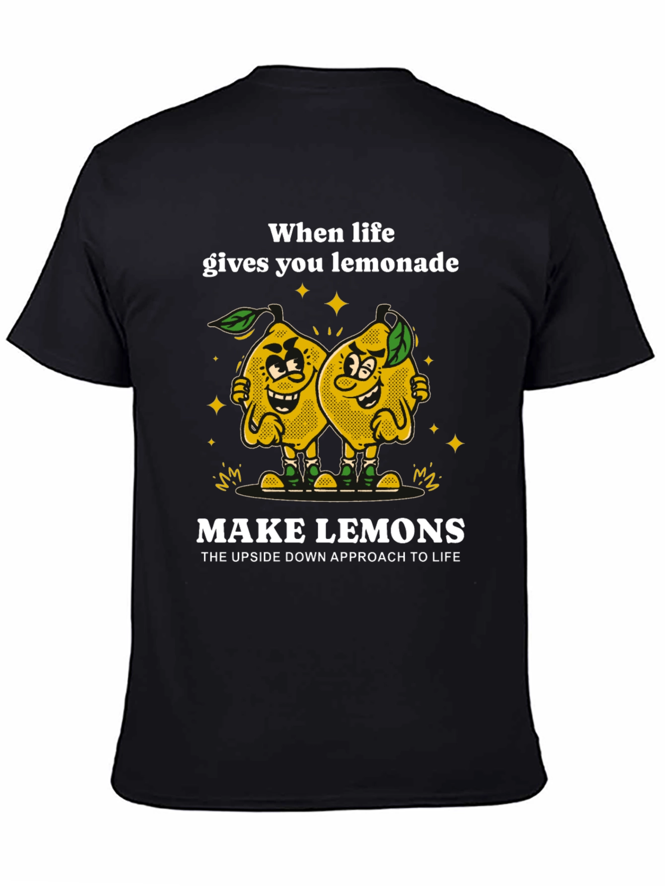 Black Funny Lemon Graphic Tee - Make Lemons T-Shirt view 4