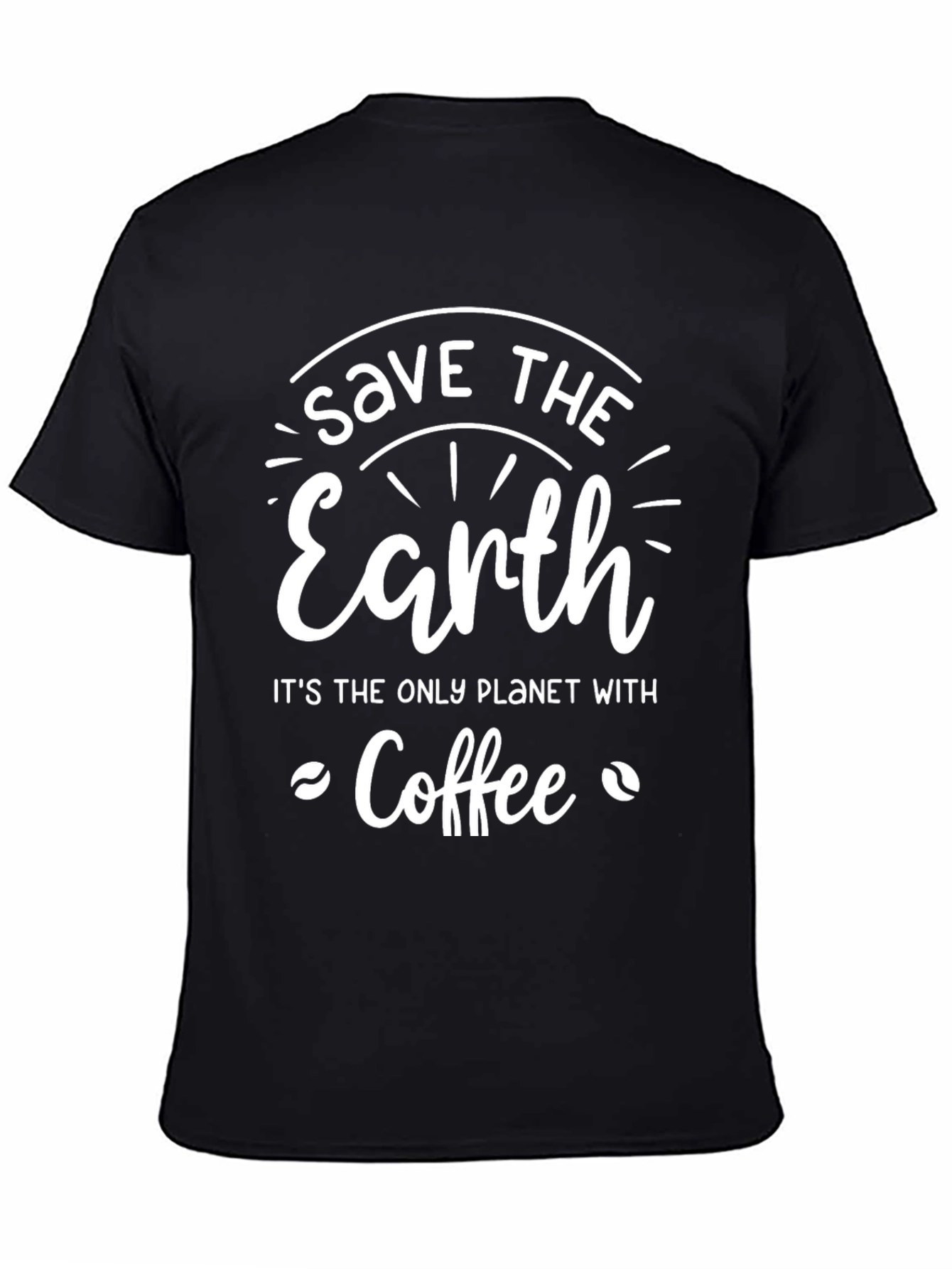 Black Save the Earth Coffee T-Shirt view 4
