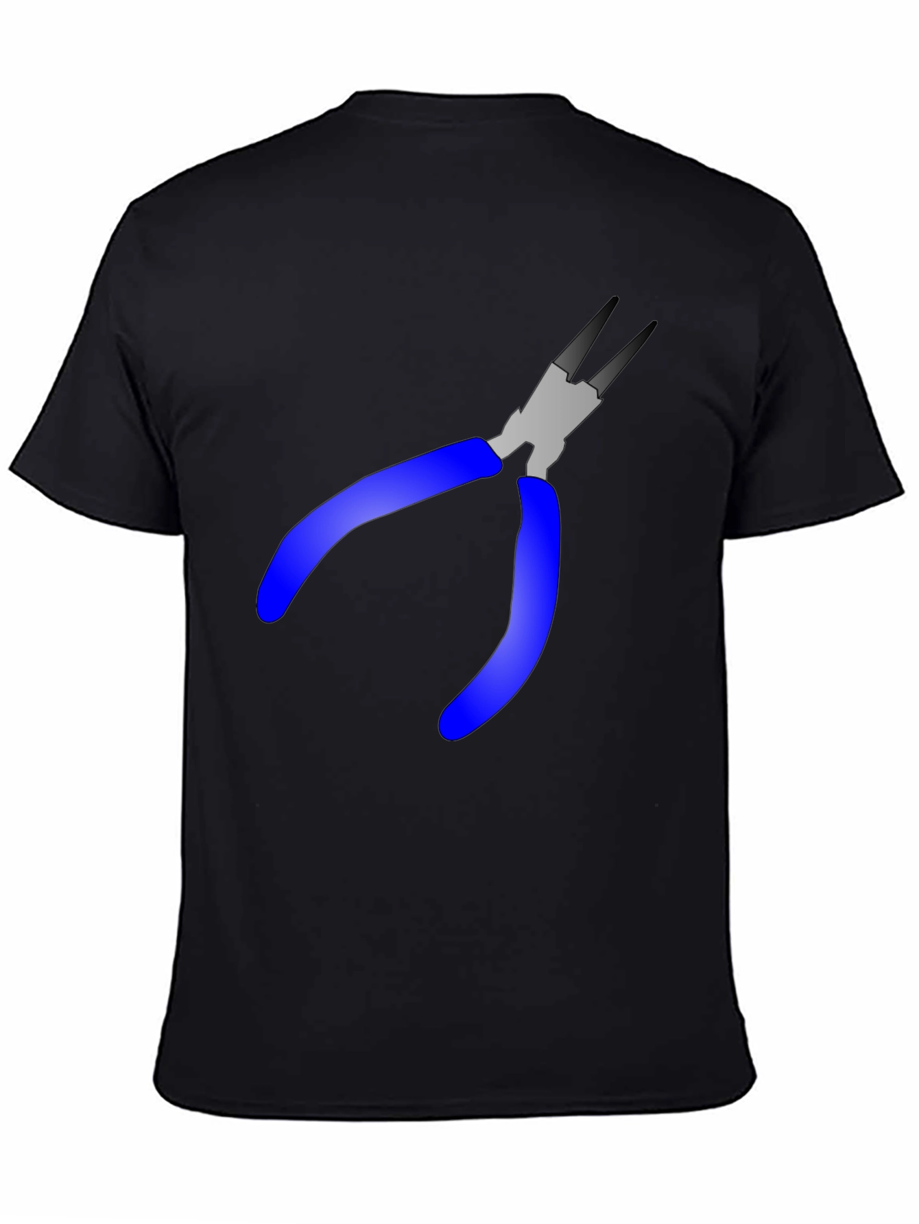 Black Pliers Graphic Tee - Black Cotton Blend T-Shirt view 4