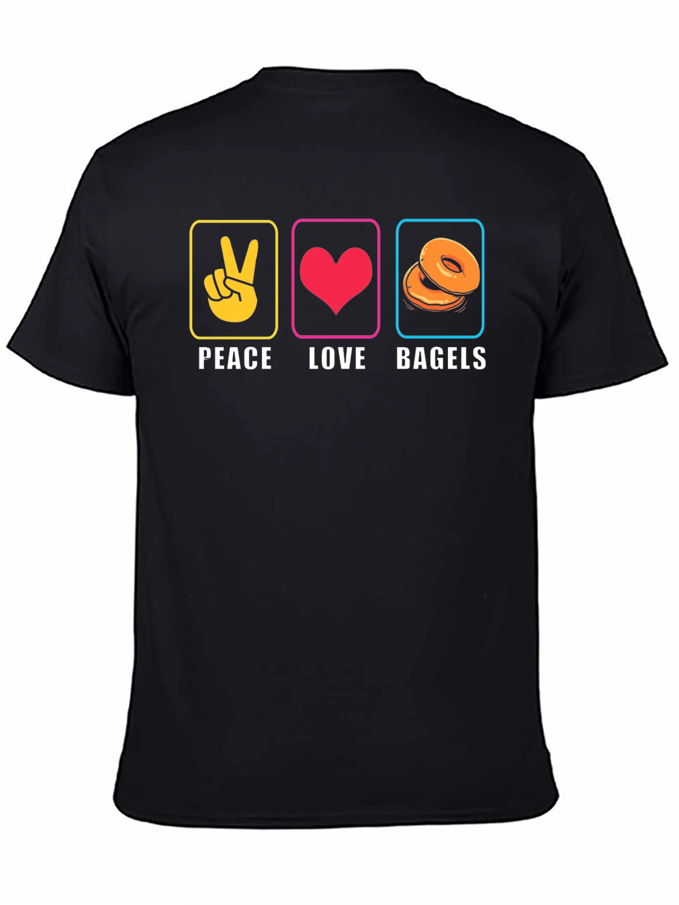 Black Peace Love Bagels Graphic Tee - Casual Comfort view 4