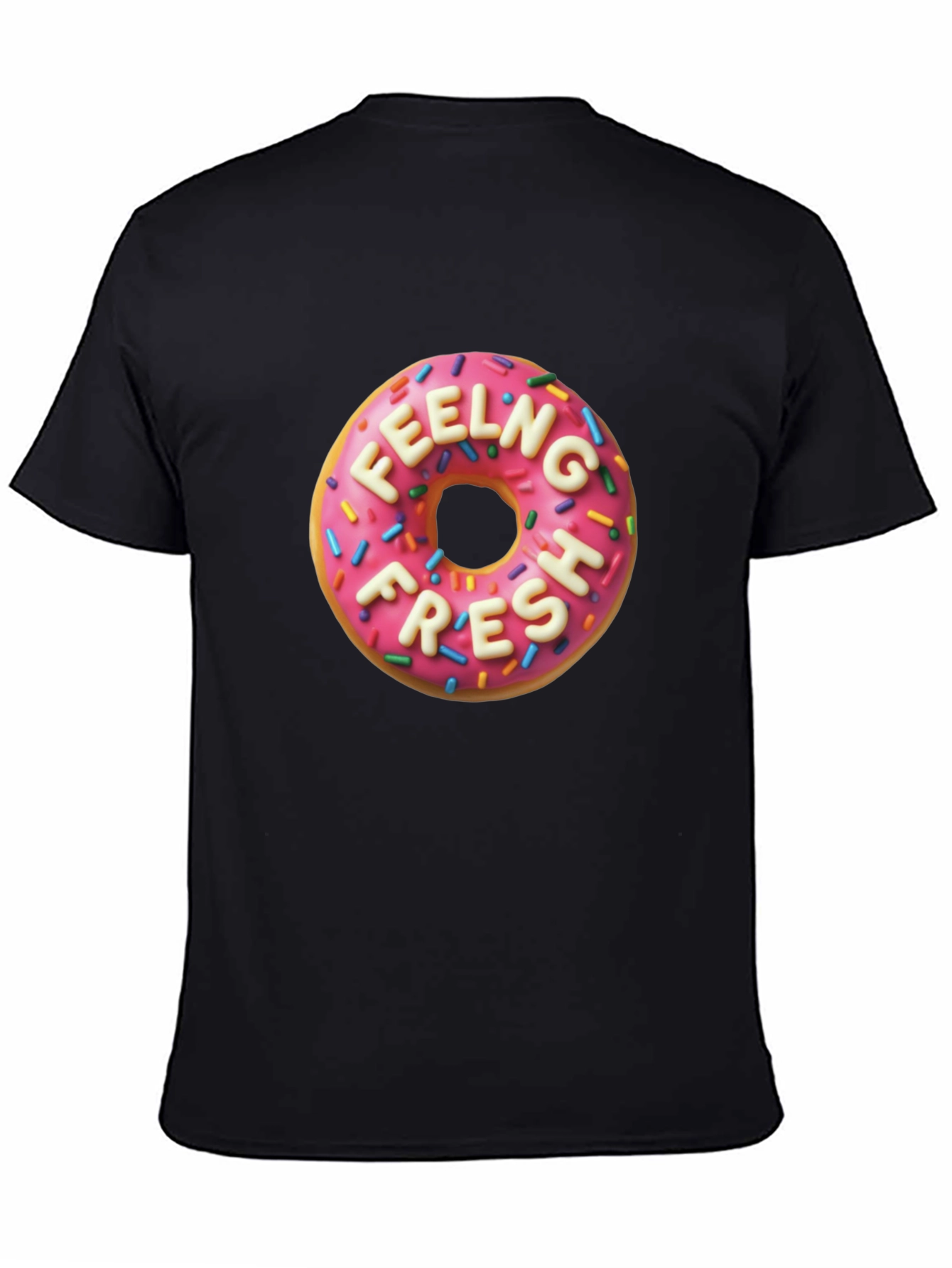 Black Feeling Fresh Donut Graphic Tee - Stylish & Comfortable view 4