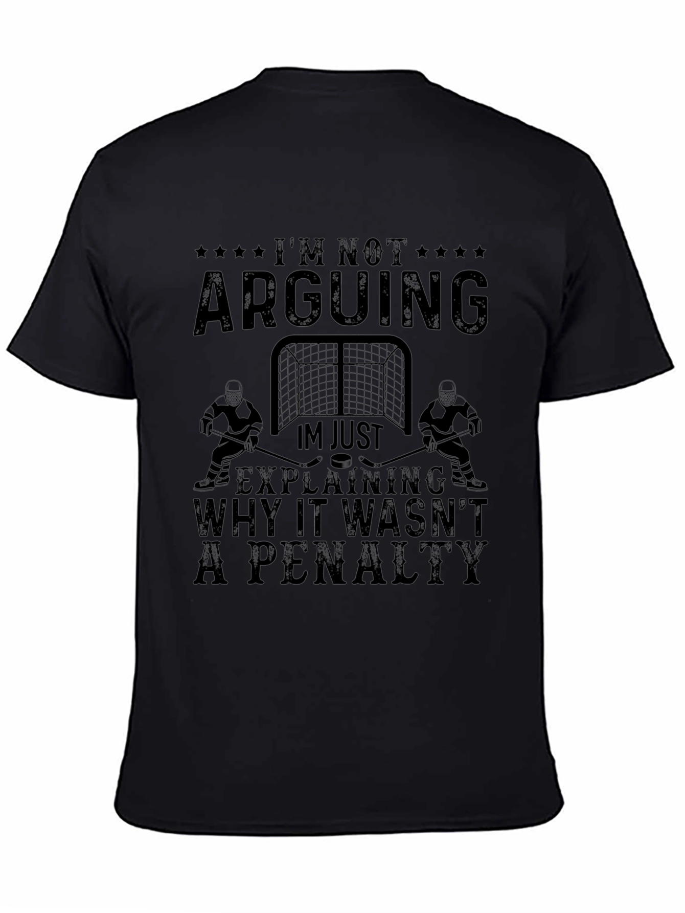 Black Funny Hockey Penalty T-Shirt view 4