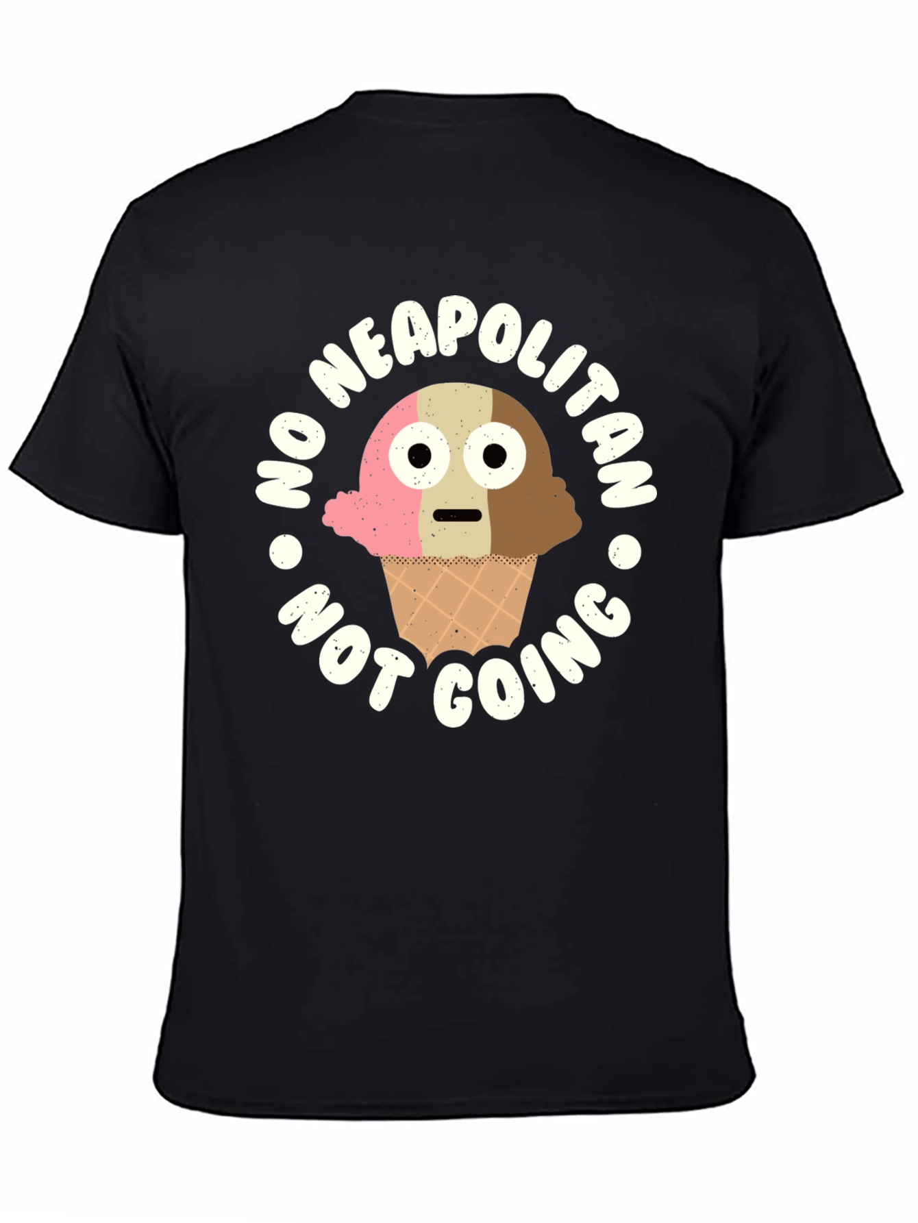 Black Funny Neapolitan Ice Cream Graphic T-Shirt view 4