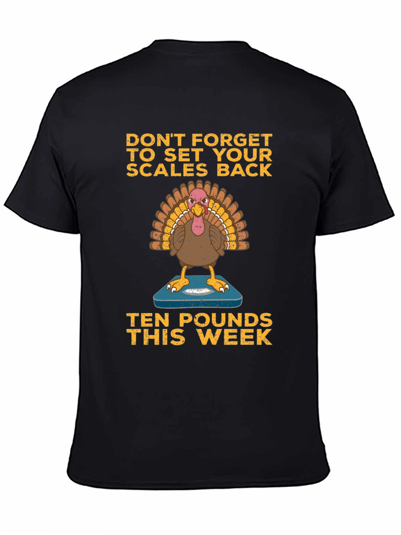 Black Funny Thanksgiving Turkey Diet T-Shirt view 4