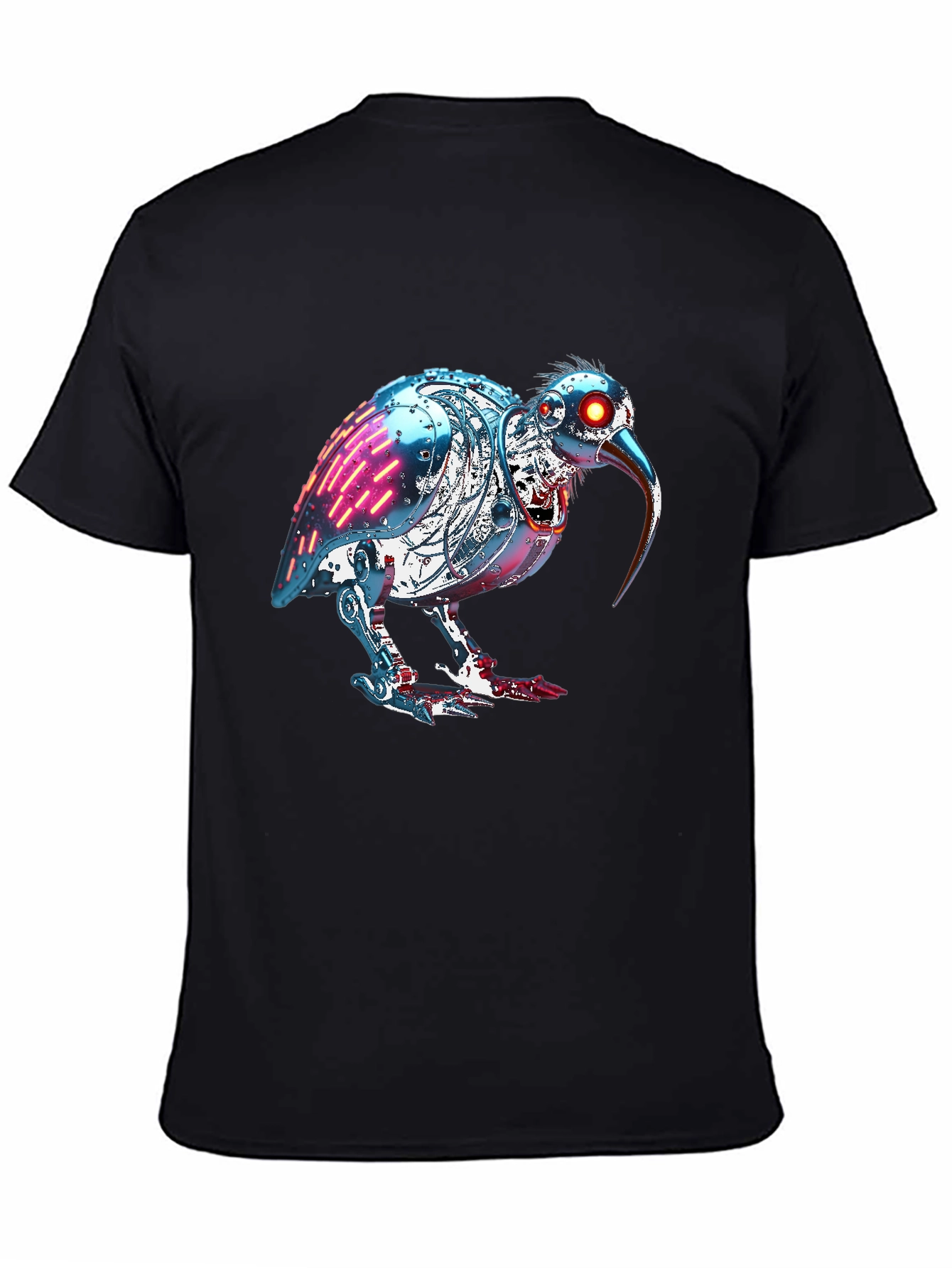 Black Robotic Kiwi Bird Graphic Tee view 4