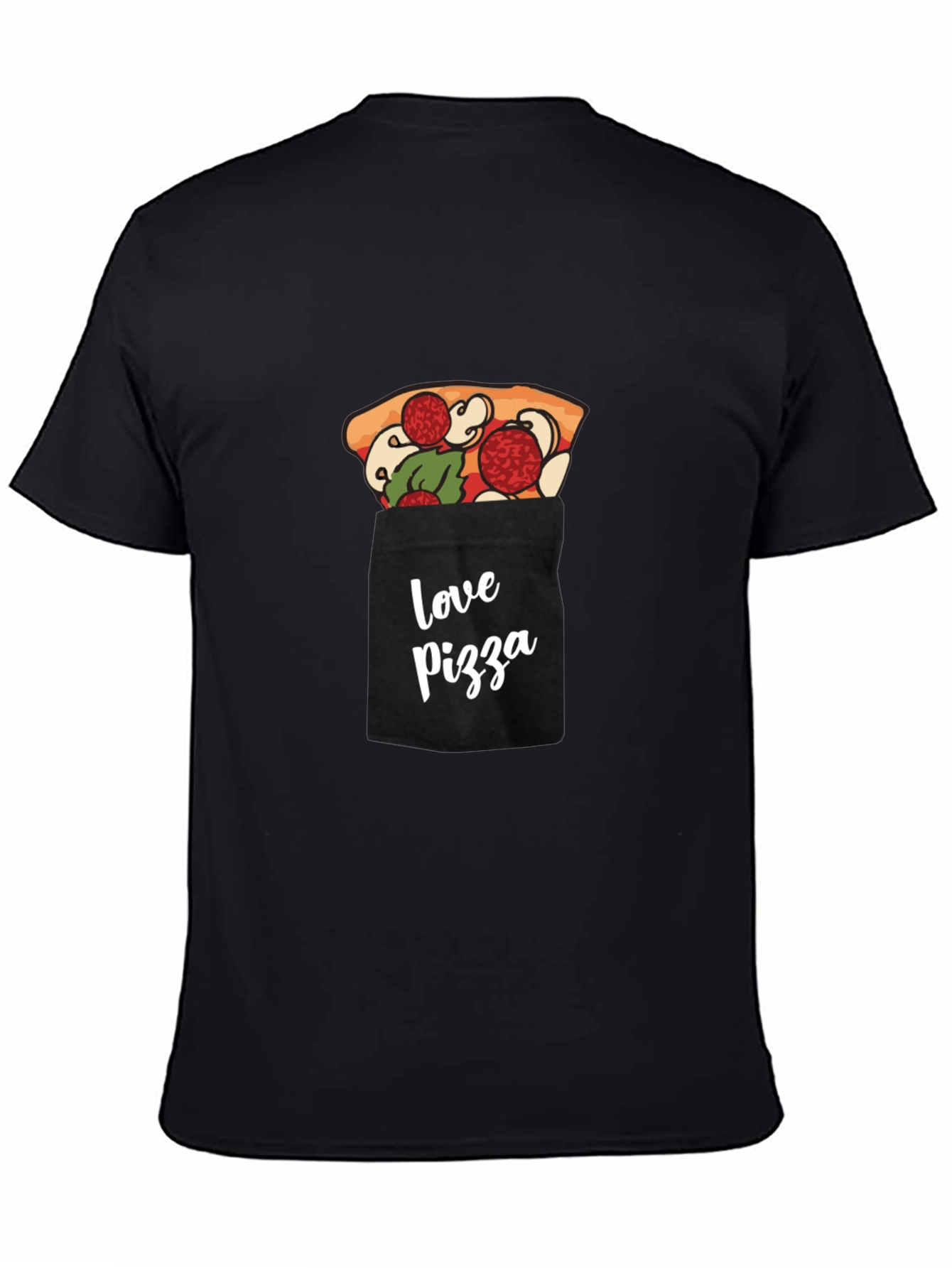 Black Pizza Pocket Graphic Tee - Casual Comfort view 4