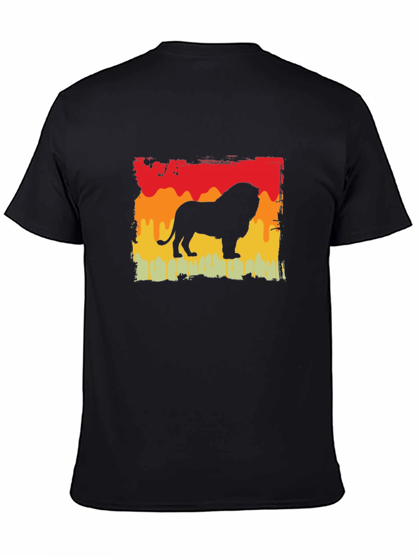 Black Retro Lion Graphic Tee - Classic Style view 4