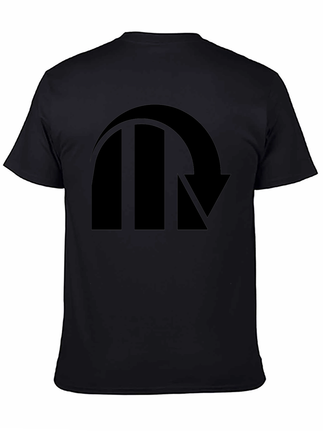 Black Black T-Shirt with Abstract Arrow Graphic view 4