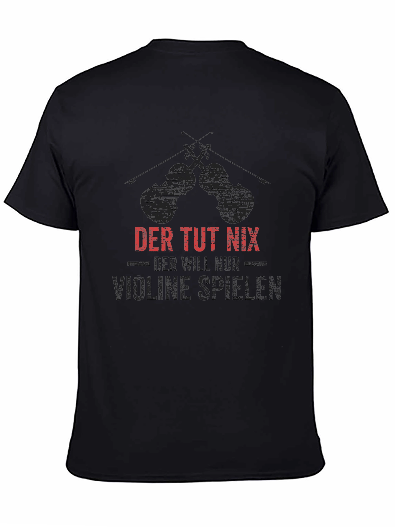 Black Der Tut Nix Violinist T-Shirt - Black view 4
