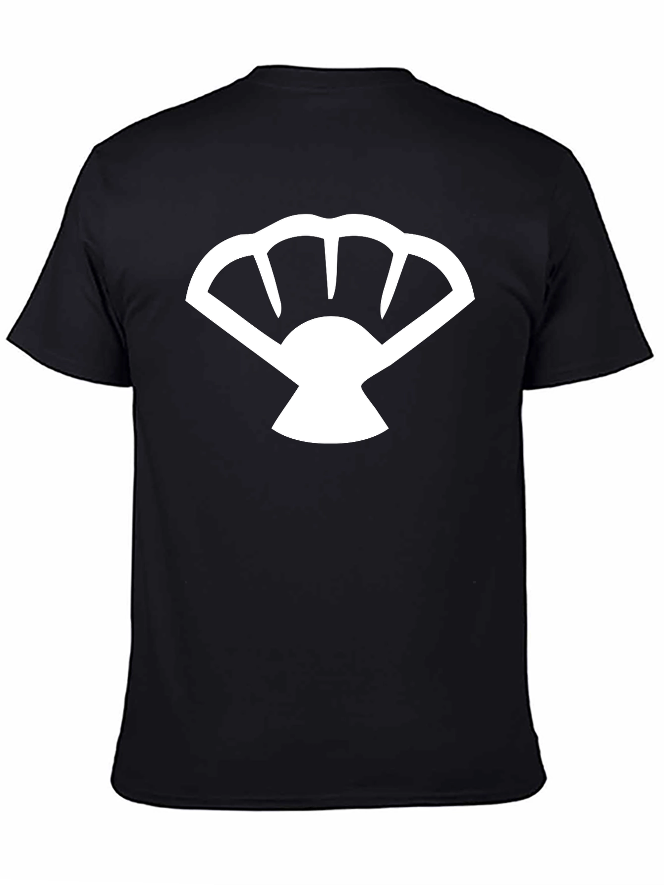 Black Fan Graphic T-Shirt - Black Cotton Tee view 4