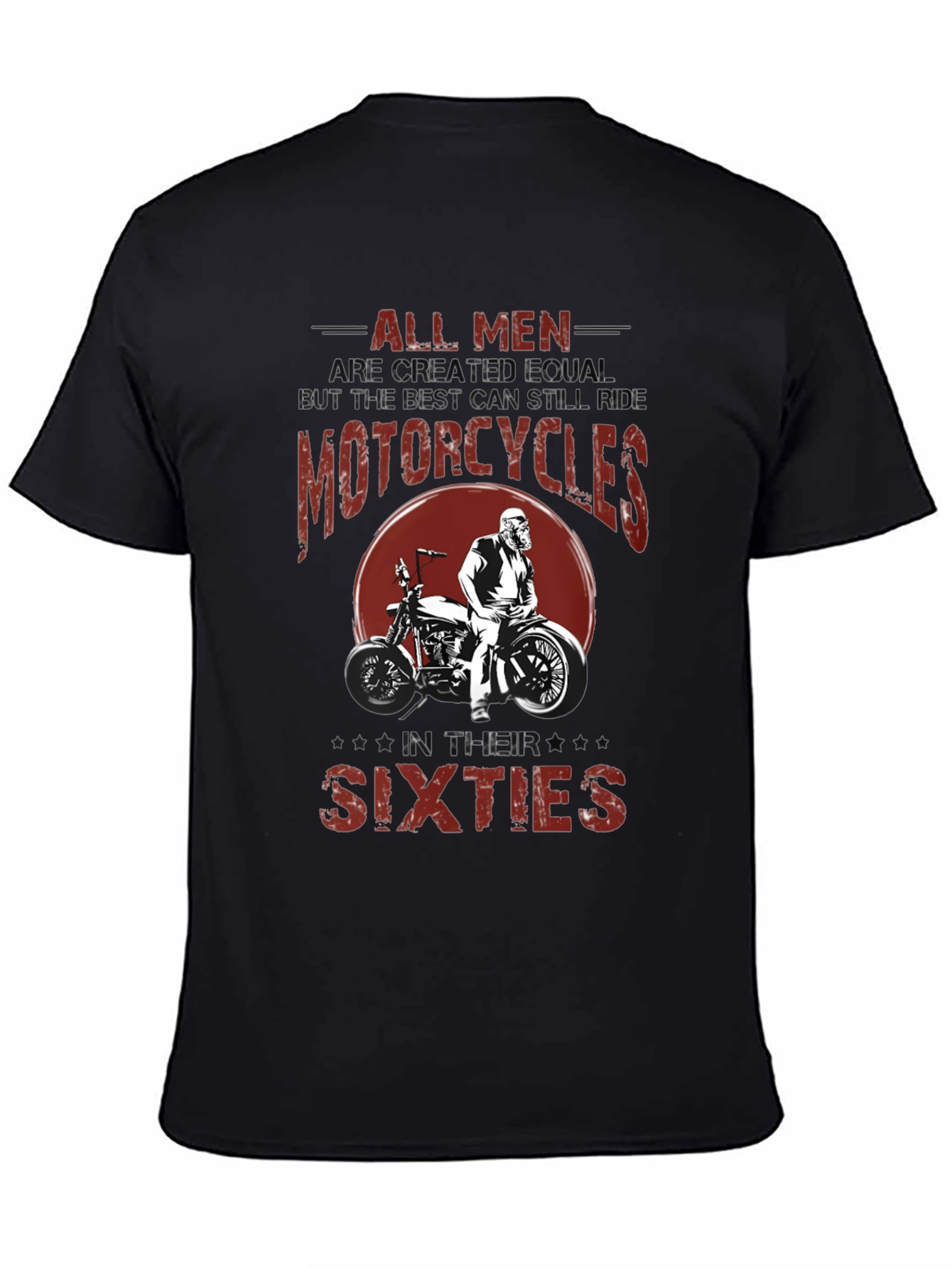 Black All Men Motorcycle Graphic T-Shirt view 4