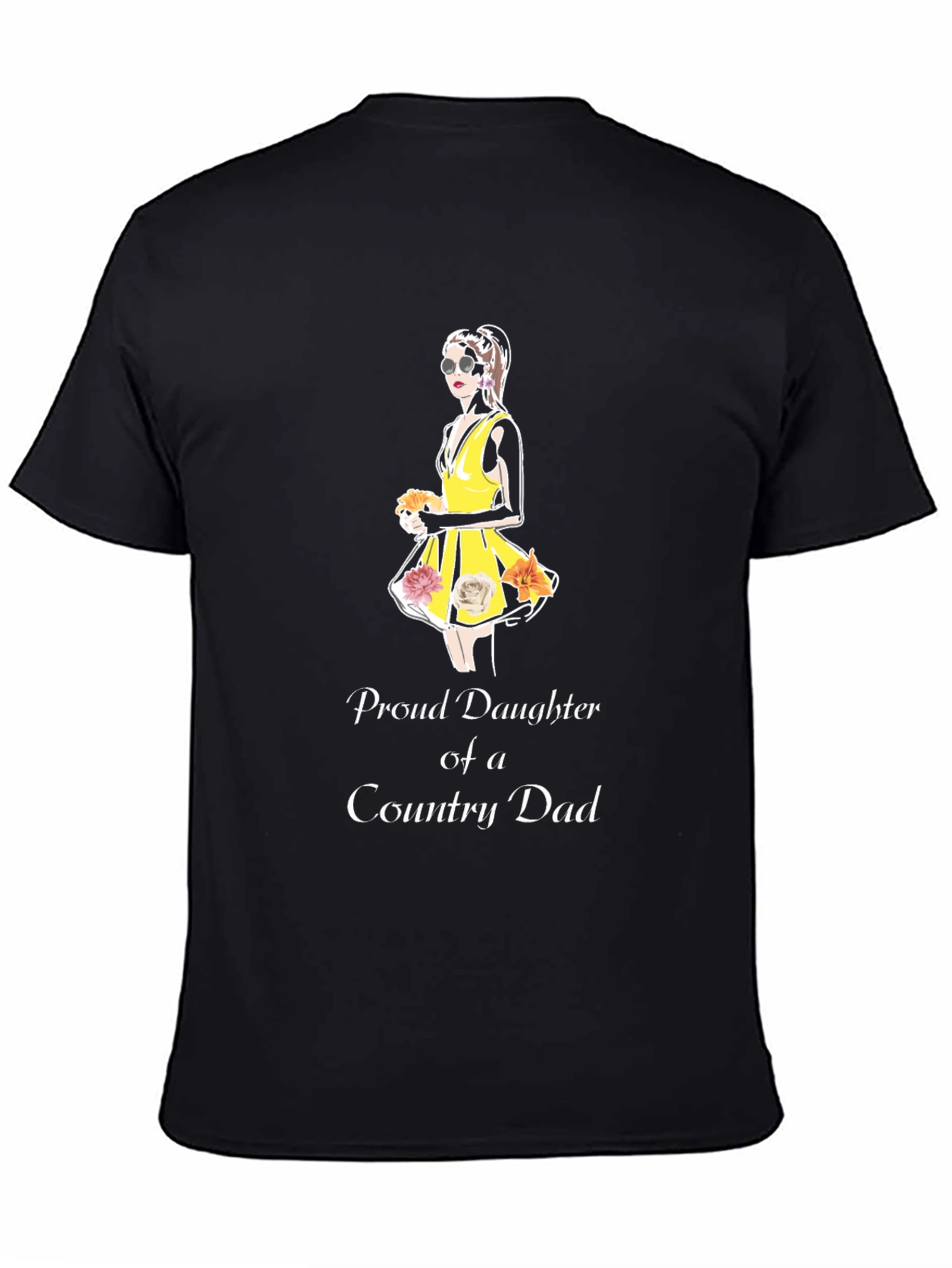 Black Proud Daughter of a Country Dad T-Shirt view 4