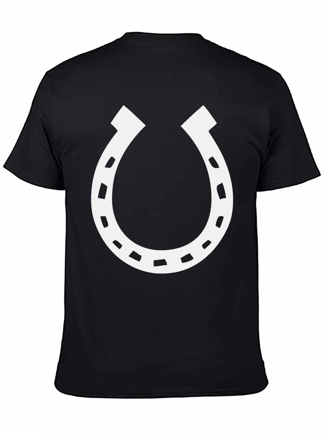 Black Lucky Horseshoe Graphic Tee - Black Cotton Blend T-Shirt view 4
