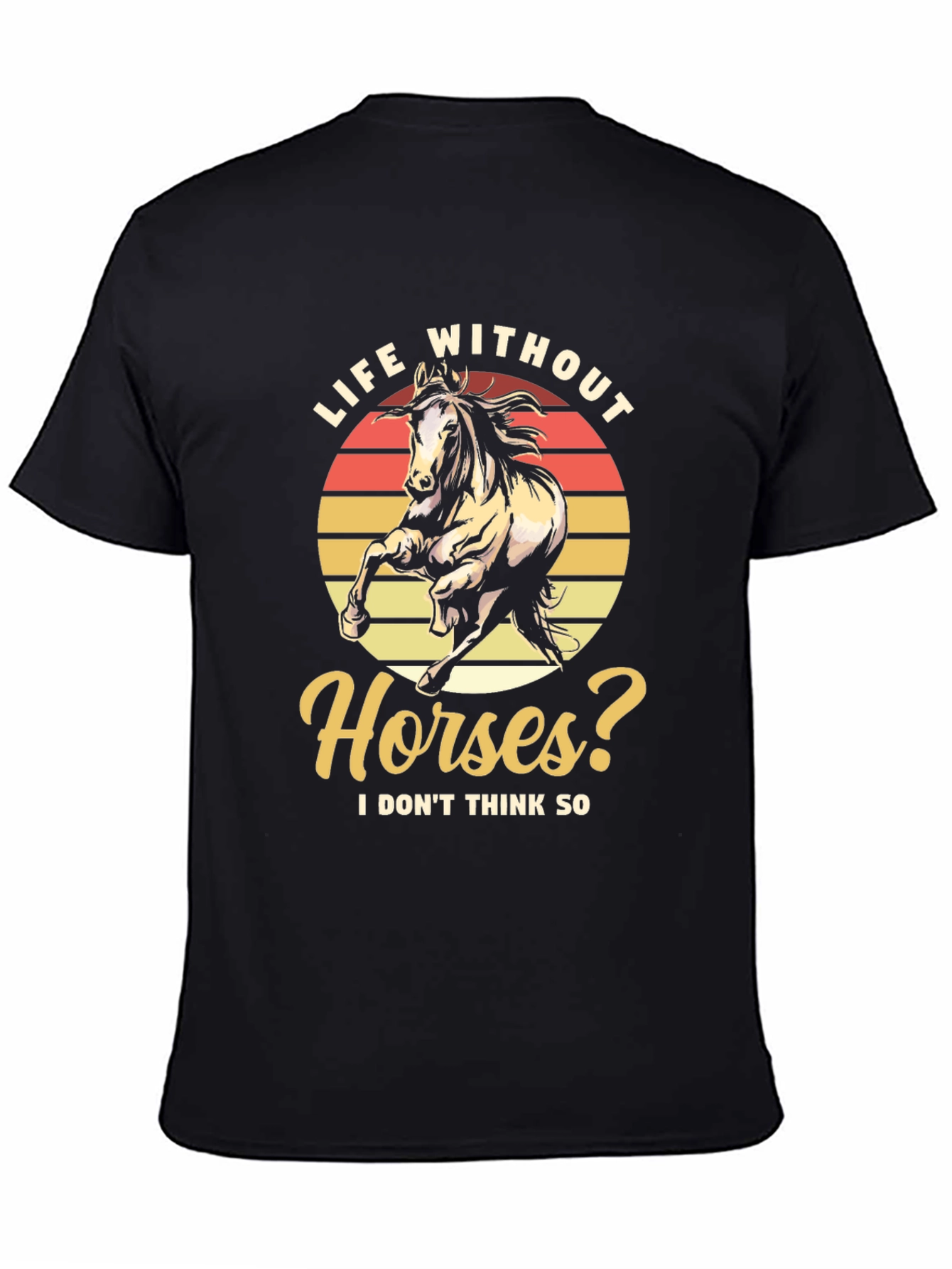 Black Life Without Horses Graphic Tee - Stylish Comfort view 4