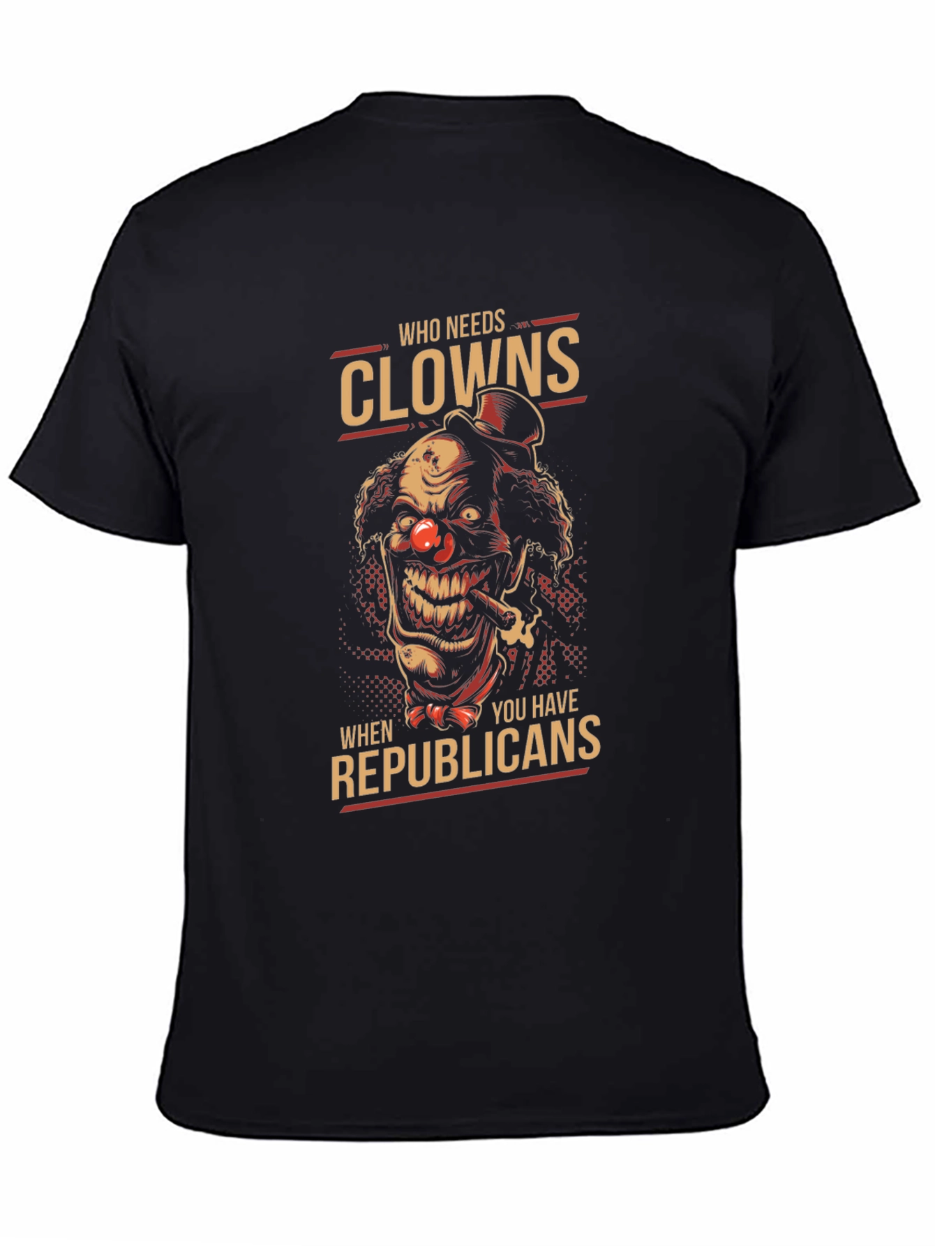 Black Clown vs Republicans Graphic Tee - Political Humor T-Shirt view 4