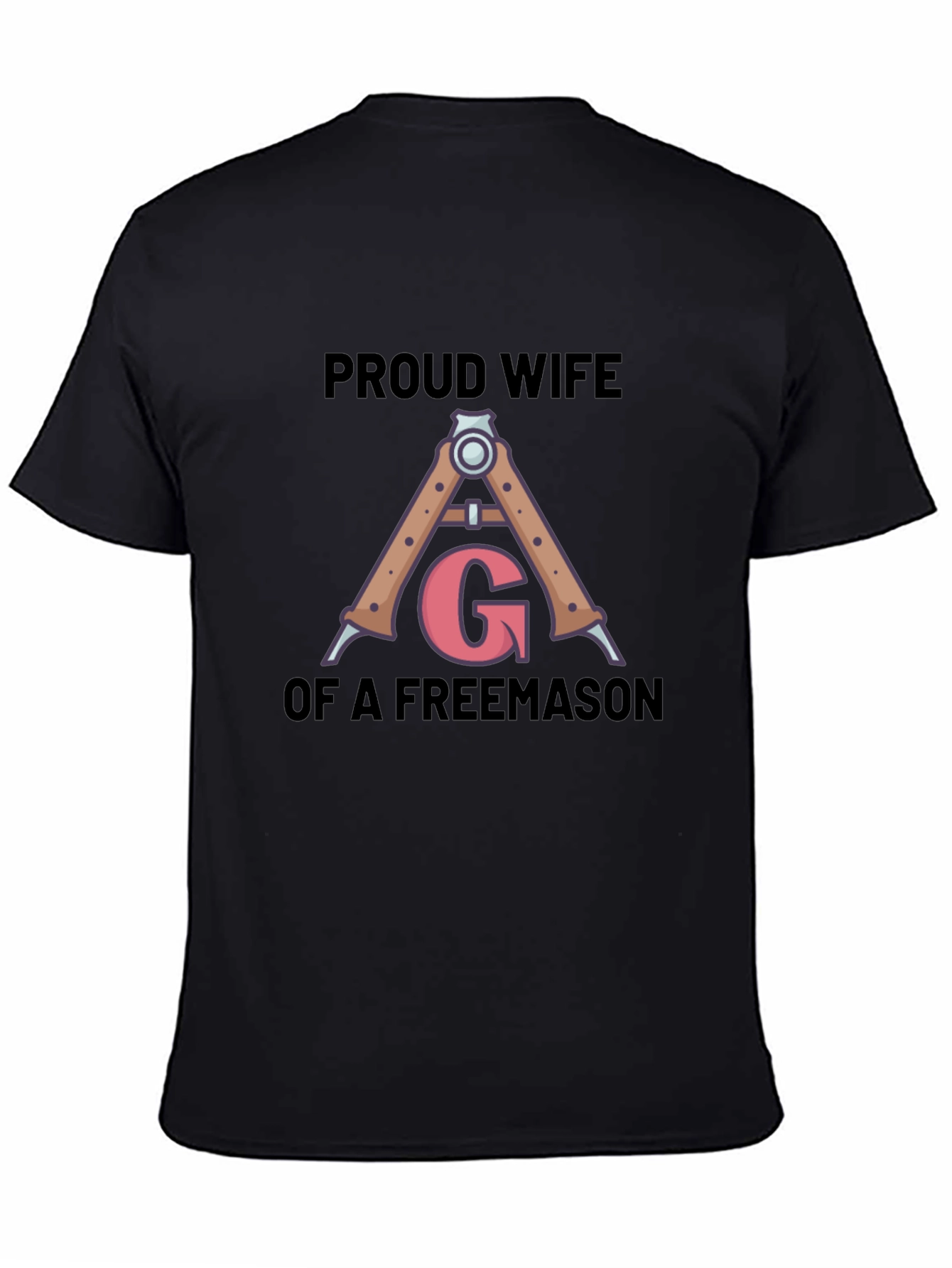 Black Proud Wife Freemason T-Shirt view 4