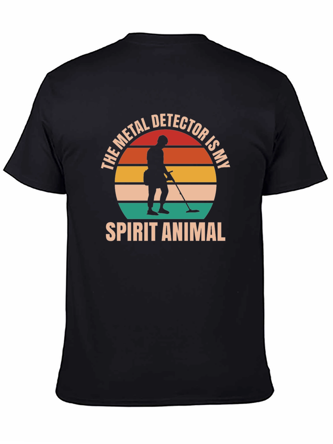 Black Metal Detector Spirit Animal T-Shirt view 4