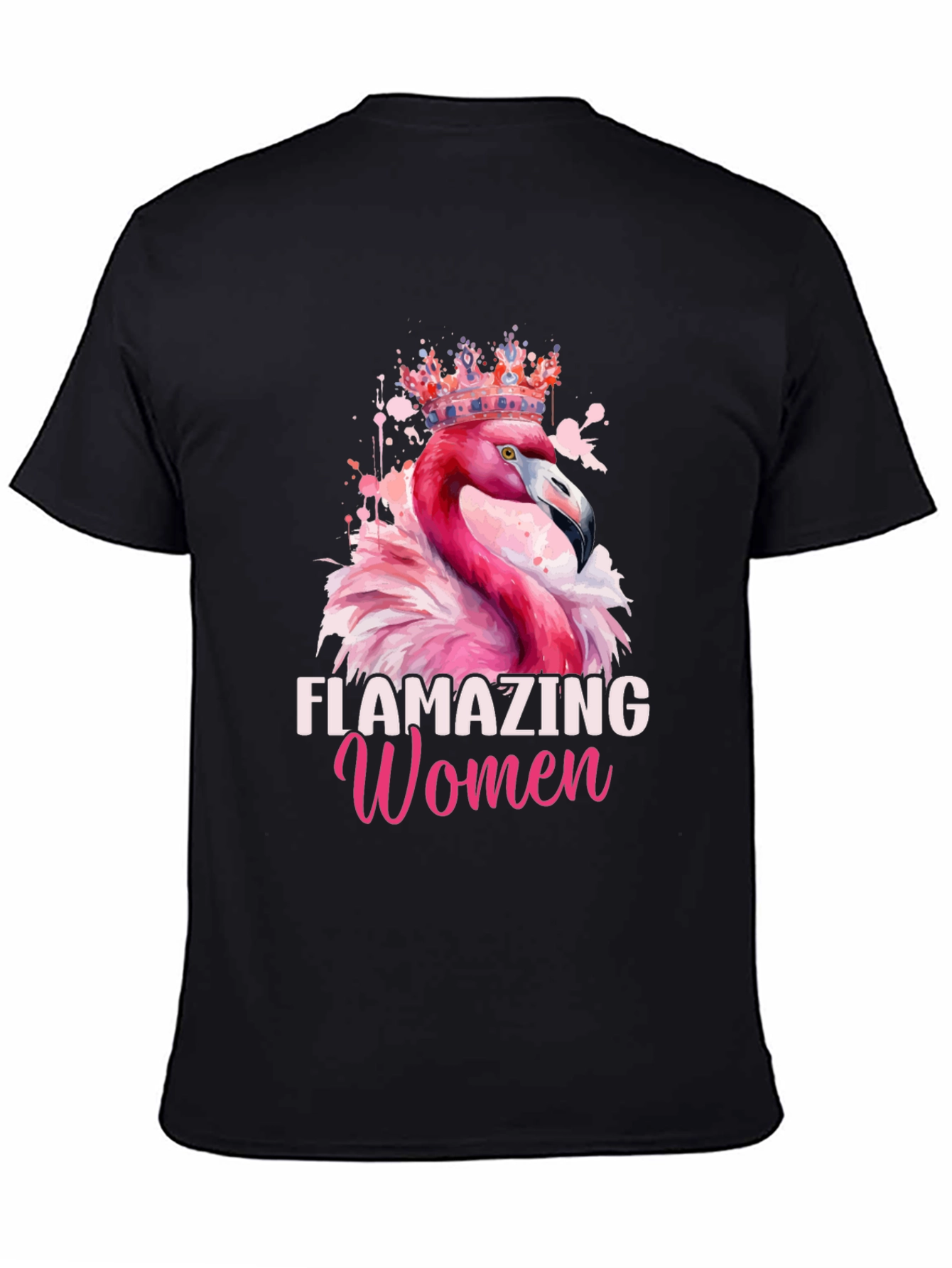Black Flamazing Women Flamingo T-Shirt view 4