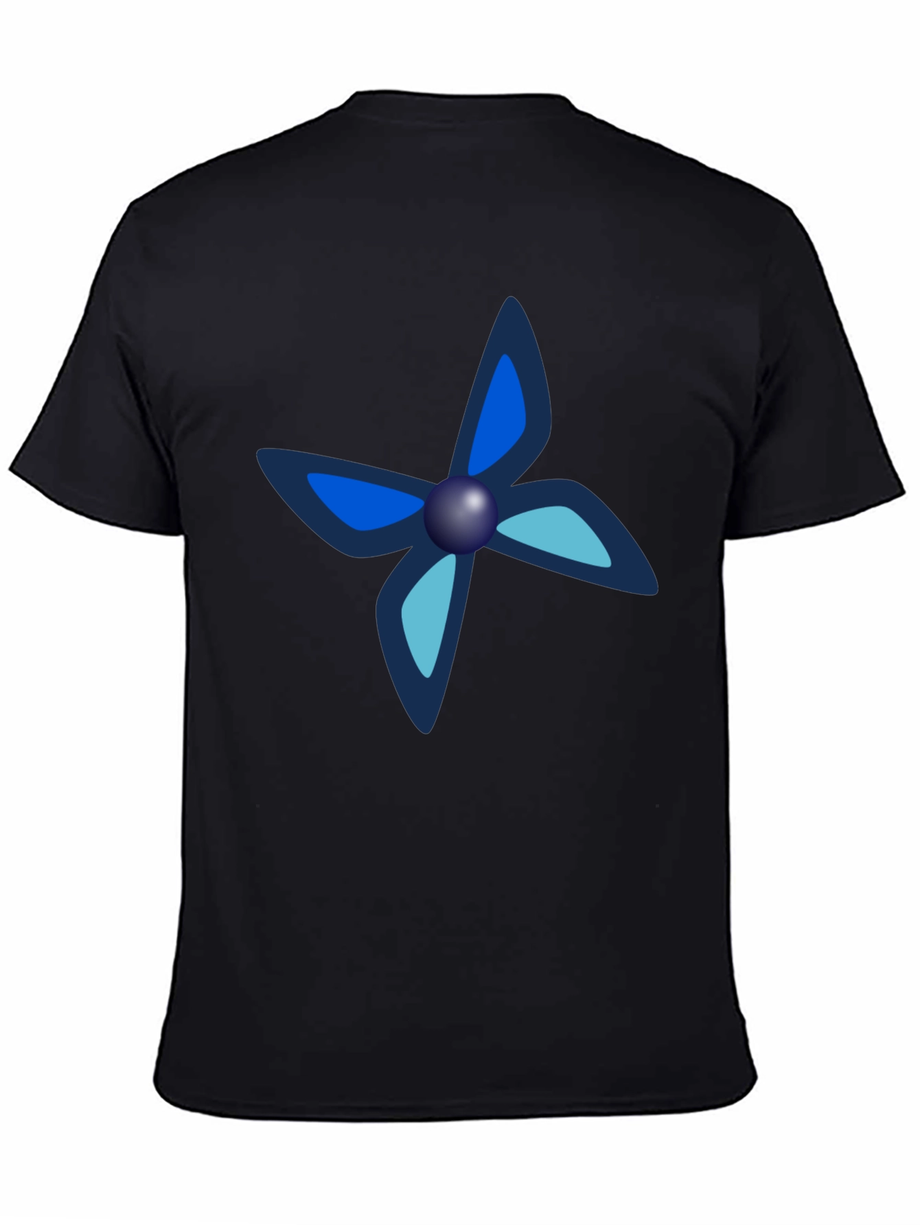 Black Black Tee with Unique Butterfly-Like Design view 4