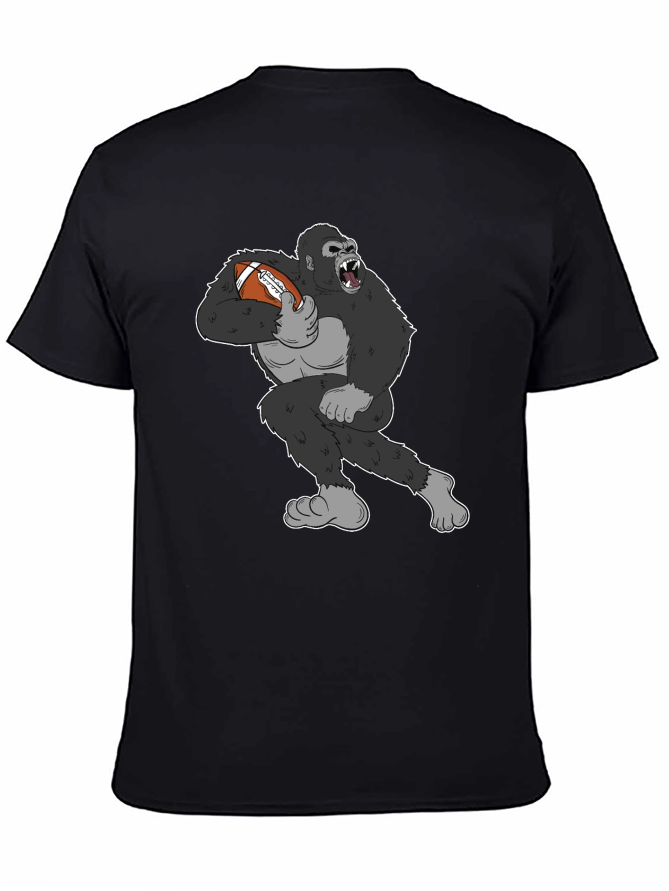 Black Gorilla Football T-Shirt - Black view 4