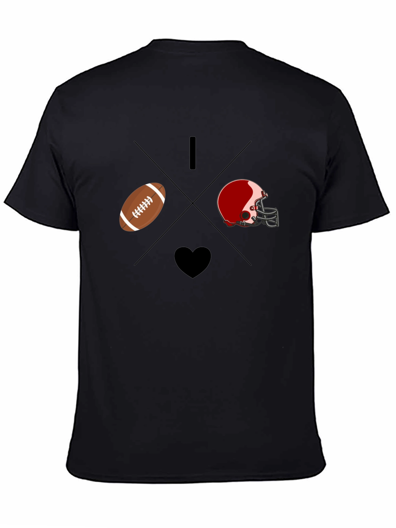 Black I Love Football T-Shirt view 4