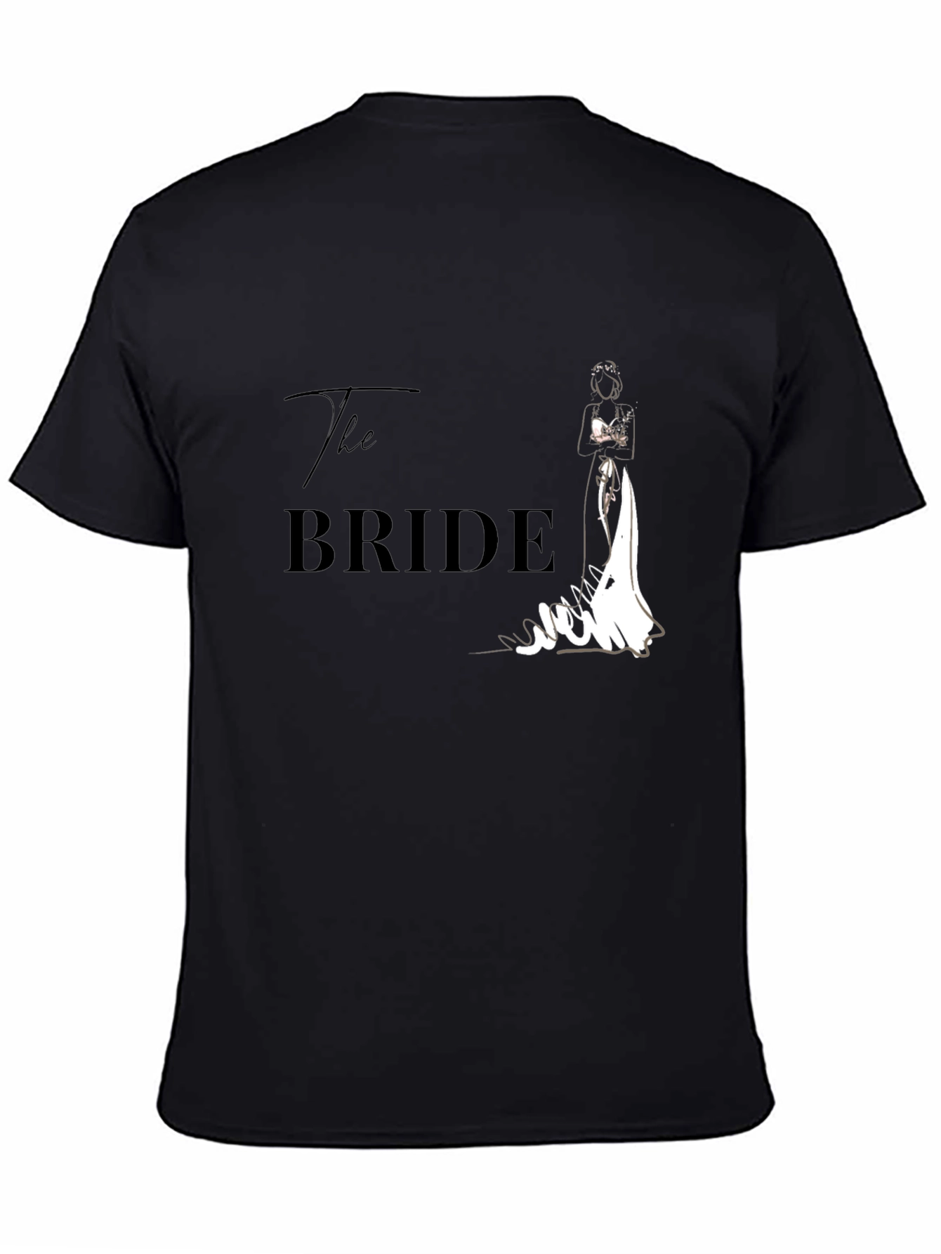 Black The Bride T-Shirt - Wedding Party Apparel view 4