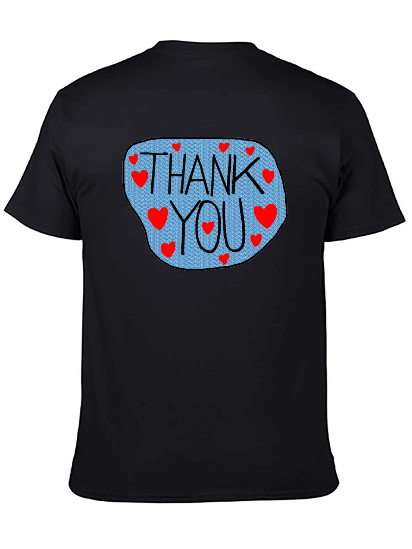 Black Thank You Hearts Graphic Tee - Stylish Casual Comfort view 4