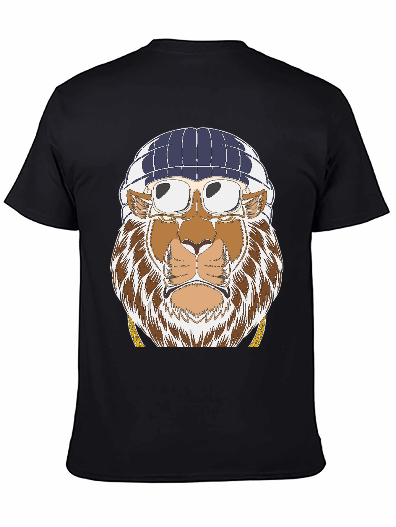 Black Cool Lion Graphic T-Shirt - Streetwear Style view 4