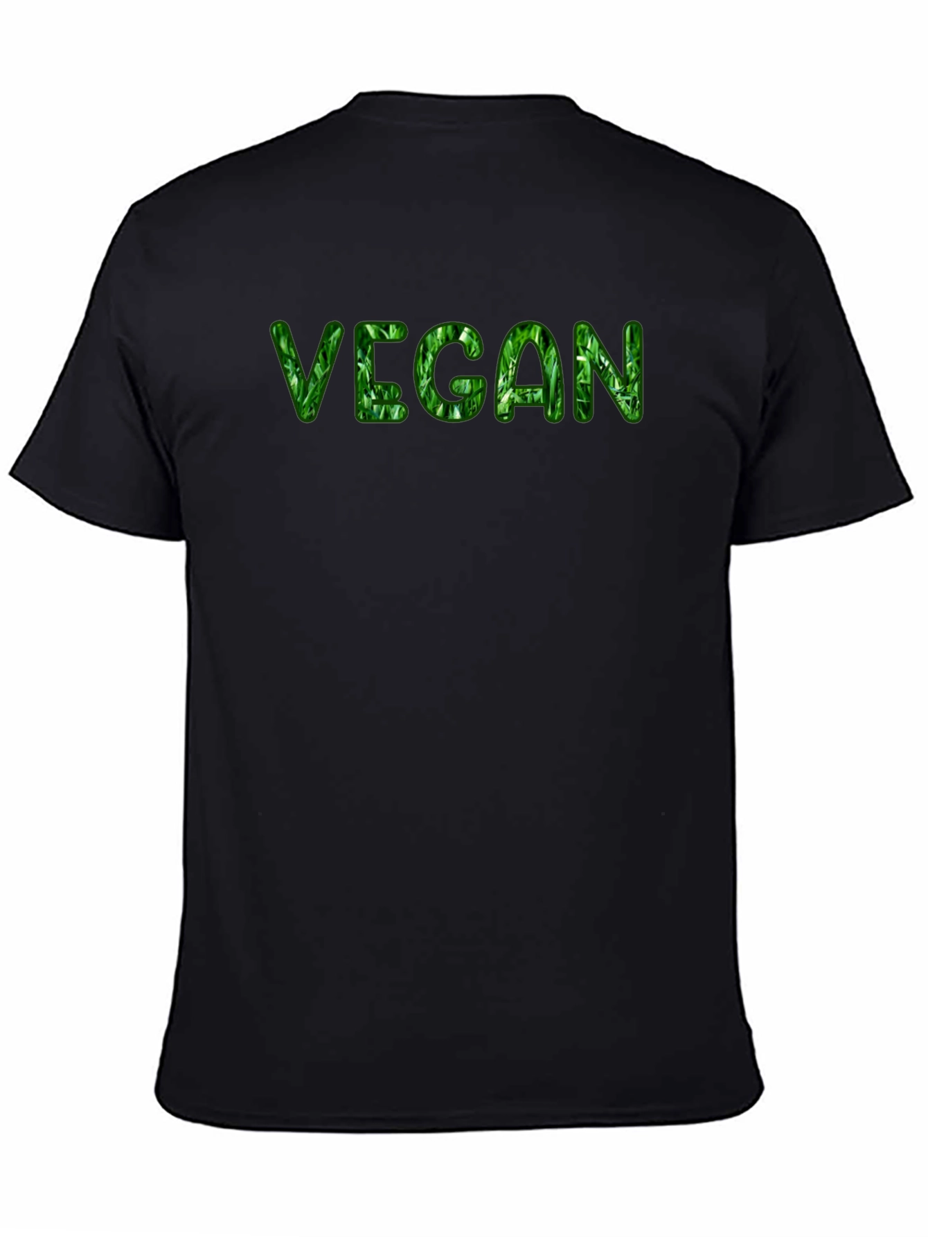 Black Vegan Leaf Graphic Black T-Shirt view 4