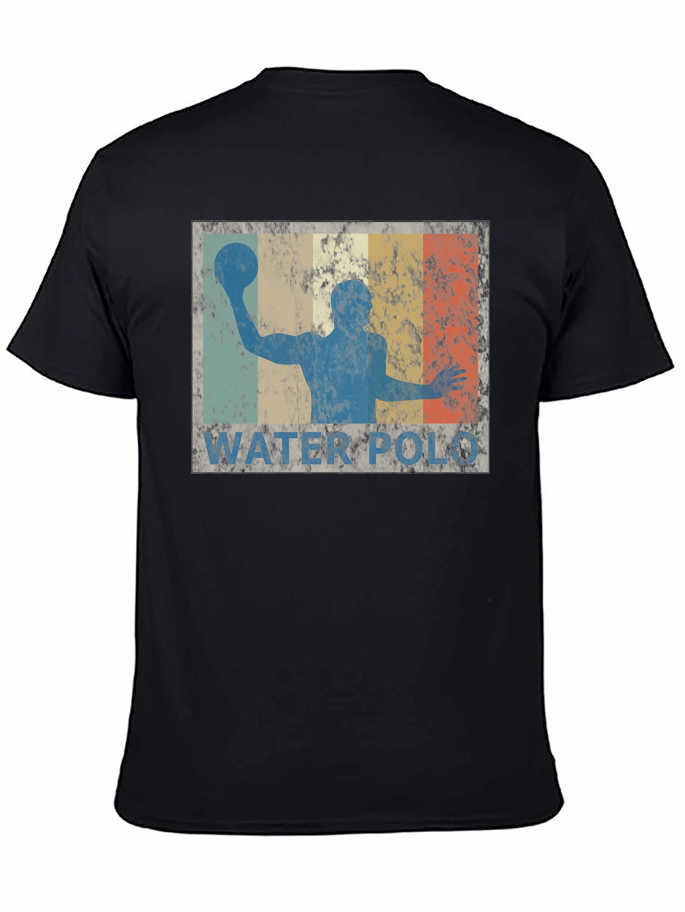 Black Vintage Water Polo T-Shirt - Retro Style Tee view 4