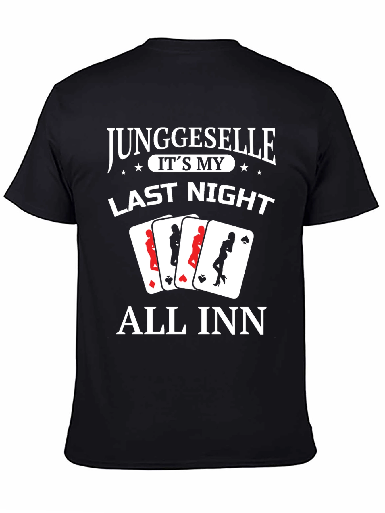 Black Groom's Last Night Poker T-Shirt - All In view 4