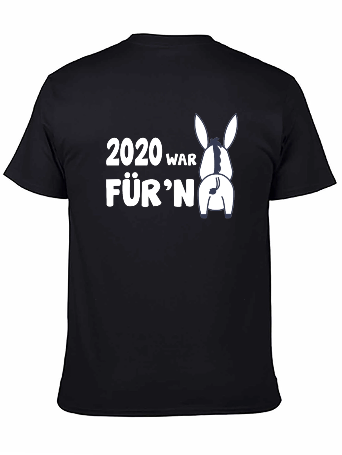 Black 2020 Donkey Funny Graphic T-Shirt view 4