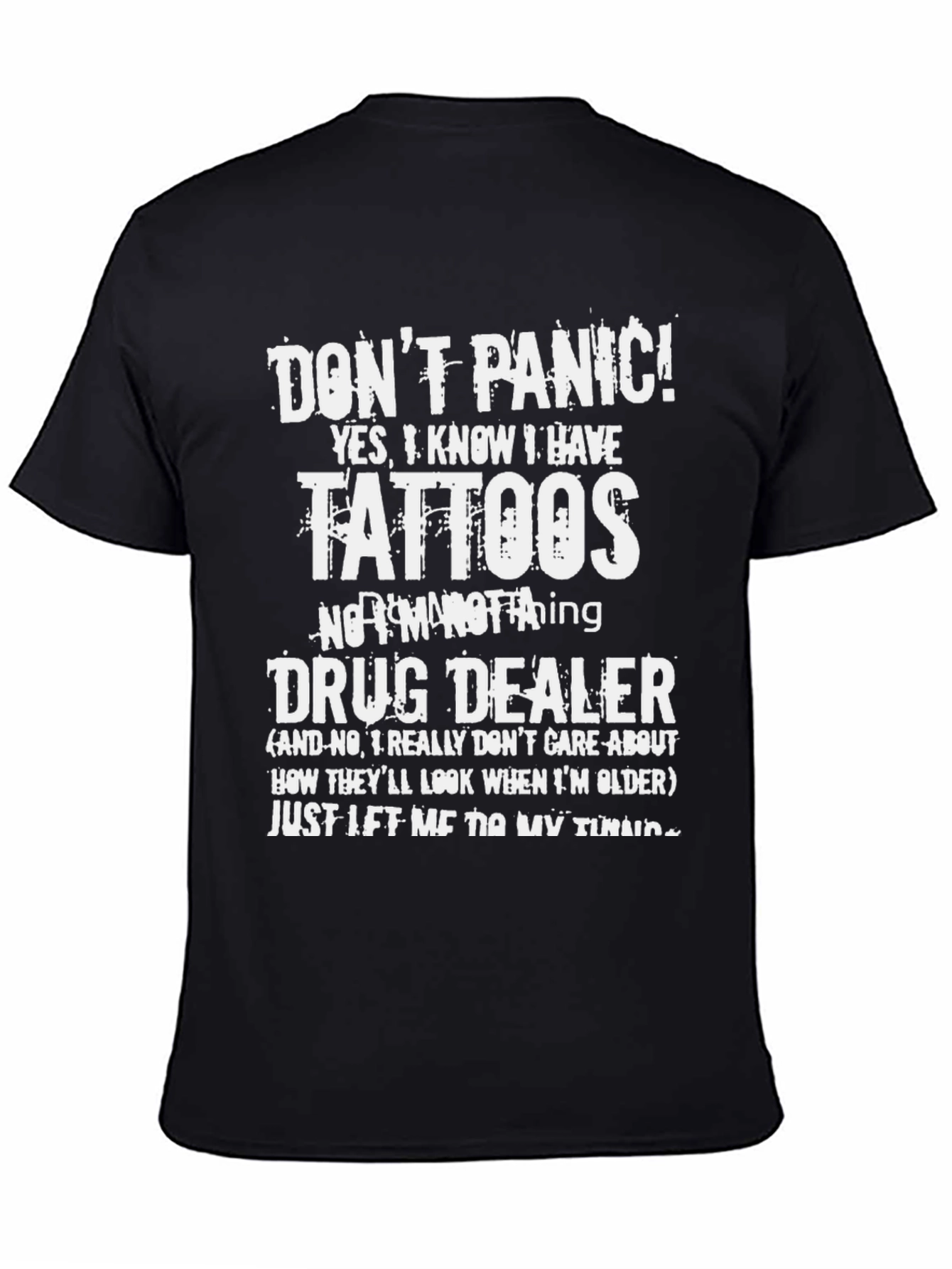 Black Don't Panic Tattoo T-Shirt view 4