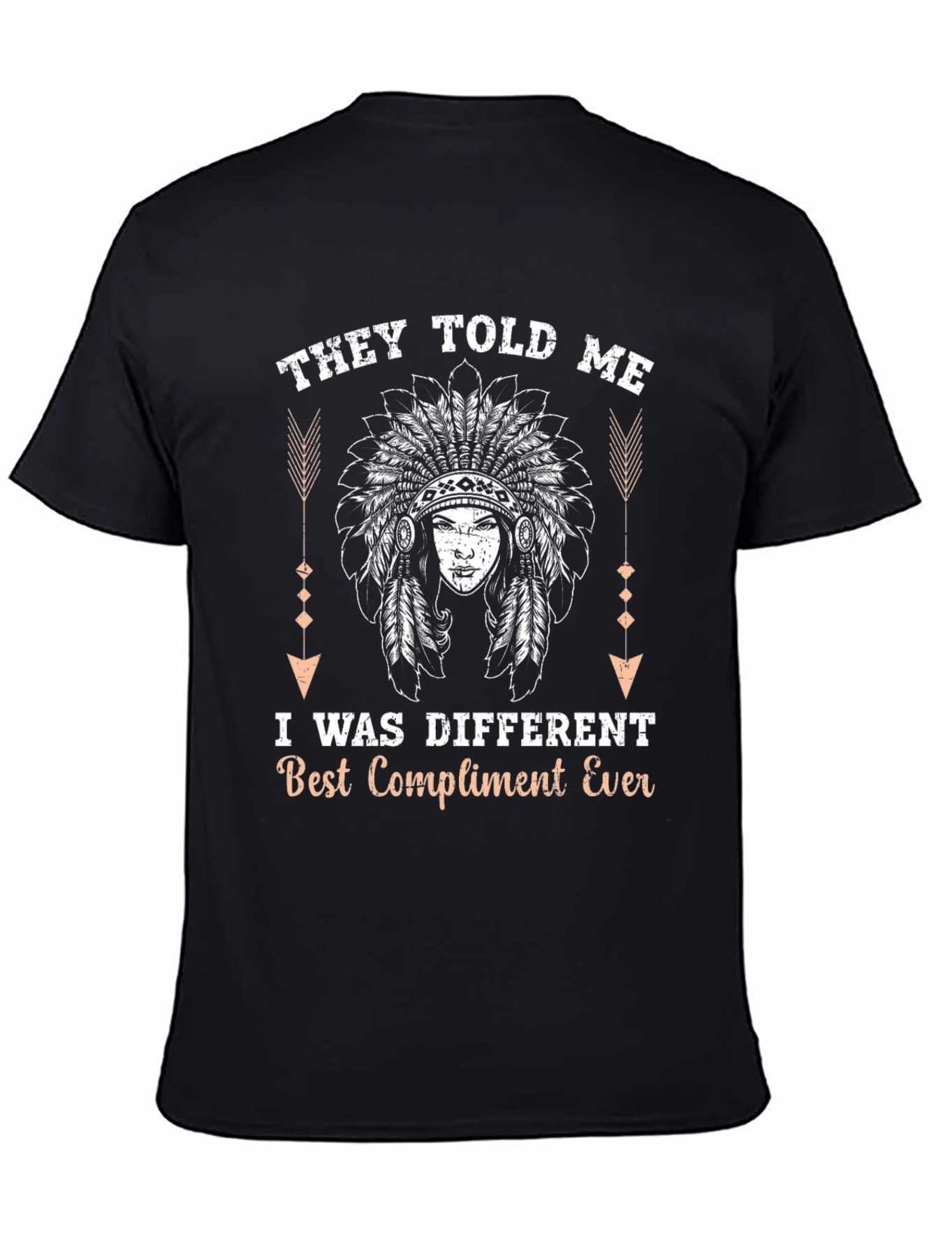Black They Told Me I Was Different T-Shirt view 4