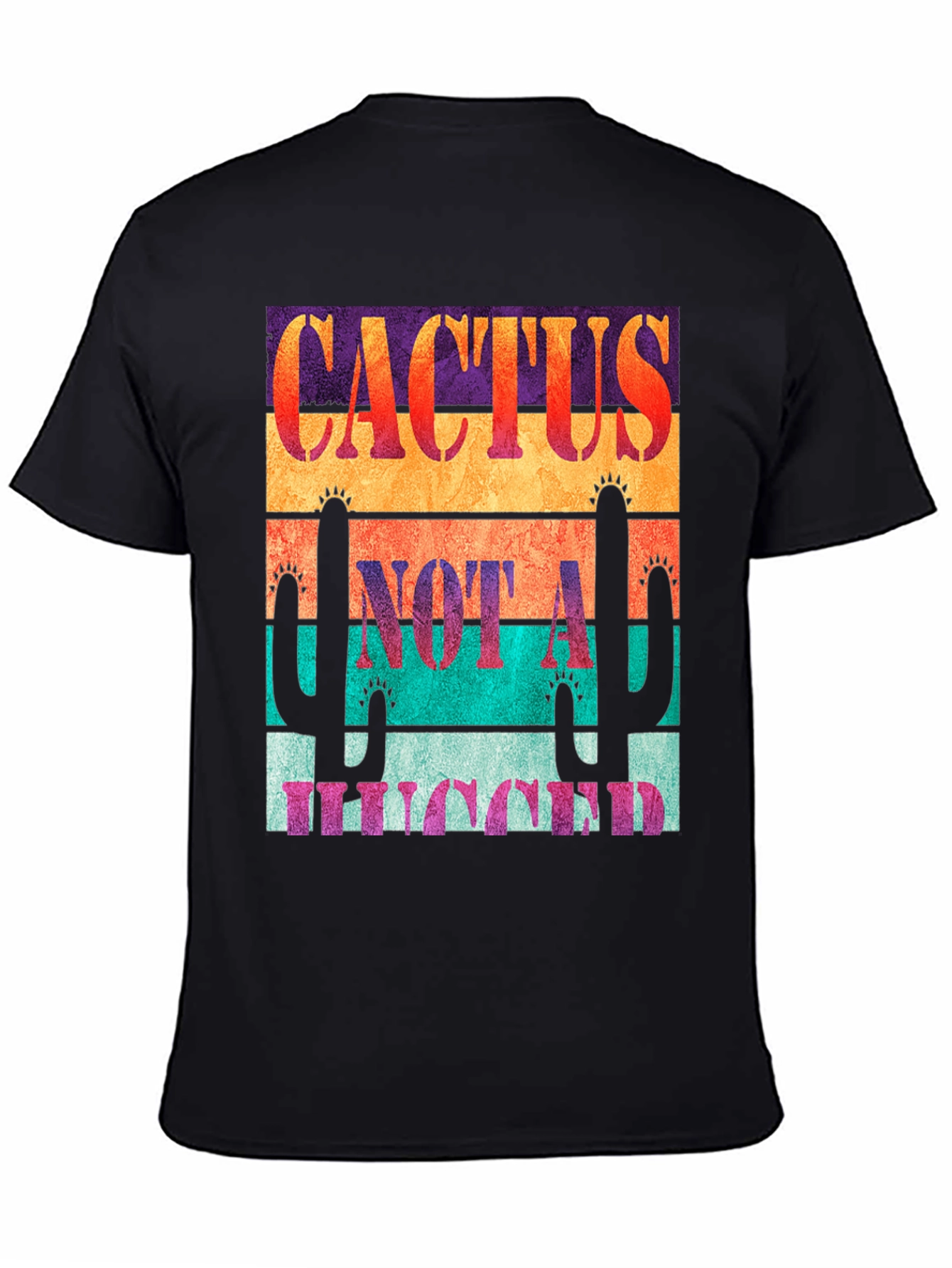 Black Cactus Not A Hugger Graphic Tee view 4