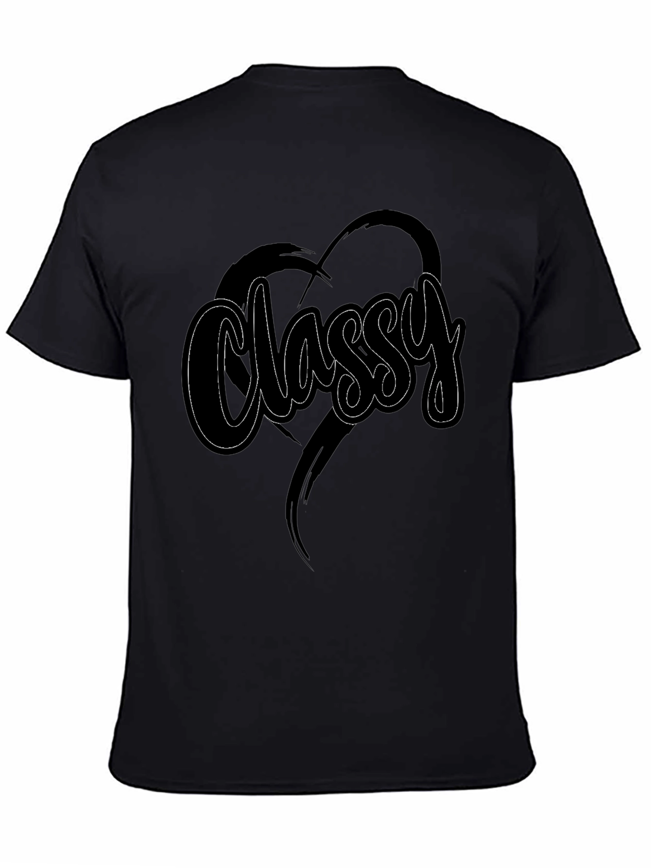 Black Classy Heart Tee - Stylish Men's Black T-Shirt view 4