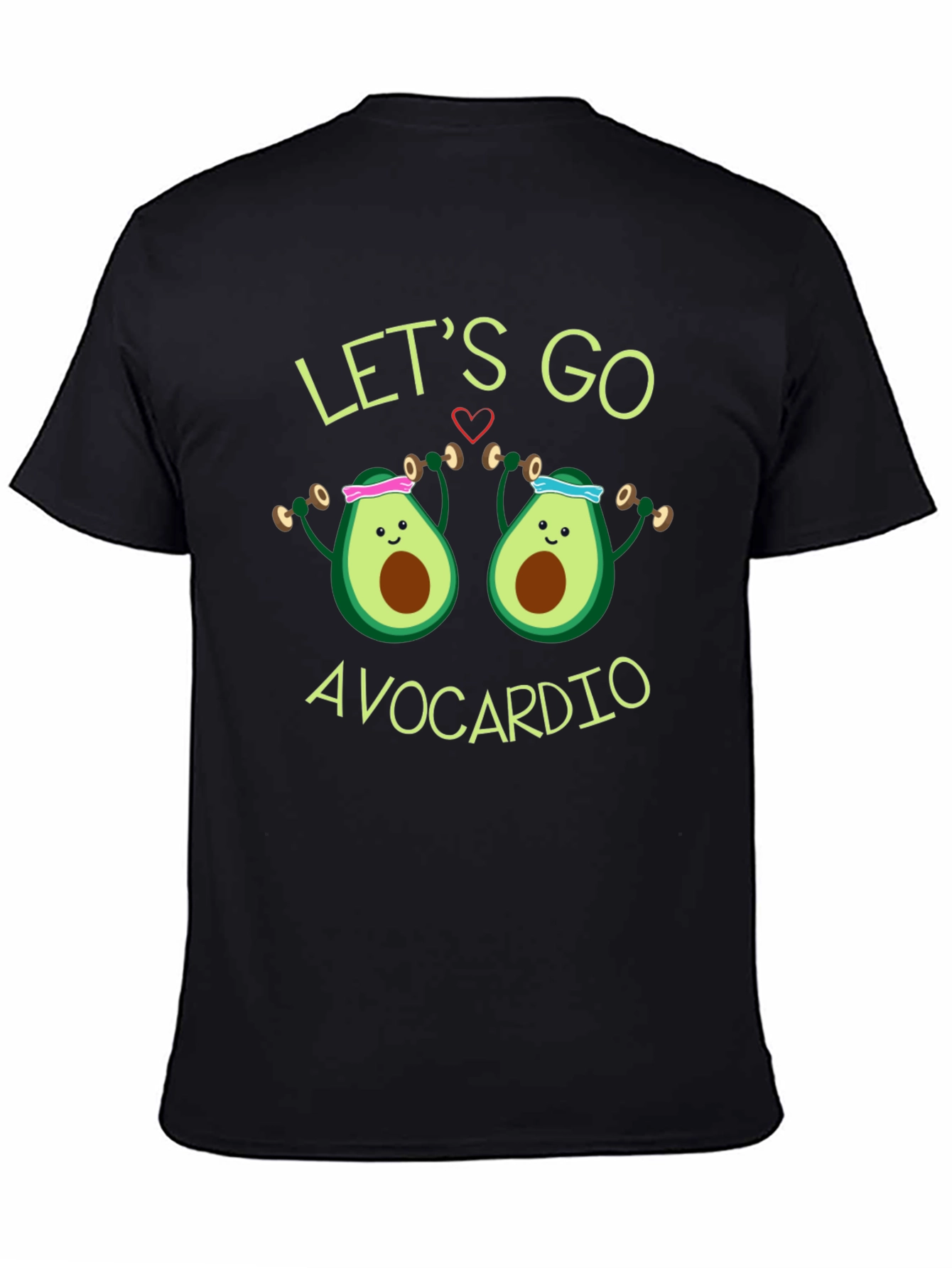 Black Avocardio Funny Workout T-Shirt view 4