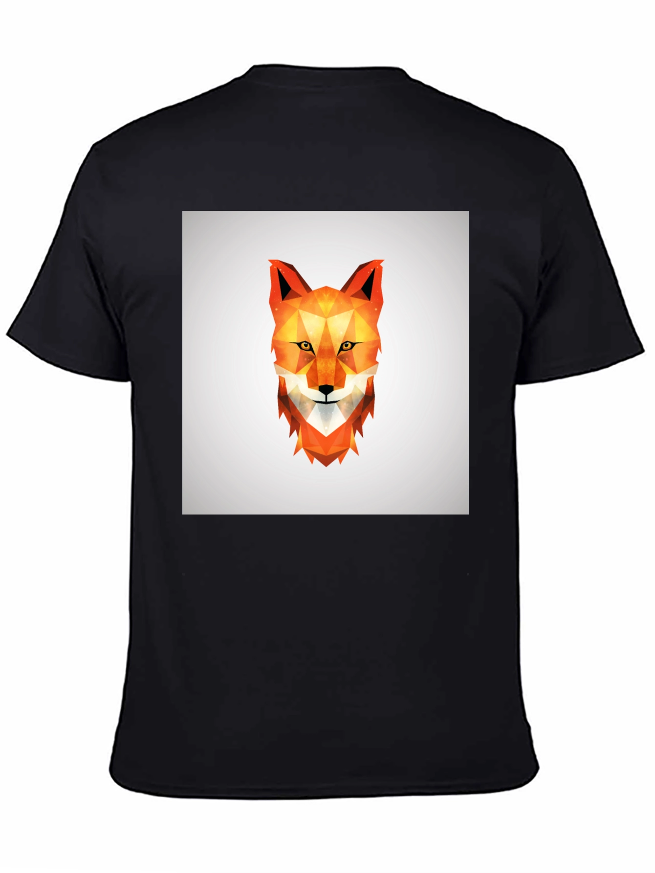 Black Geometric Fox Tee - Modern Graphic Print view 4