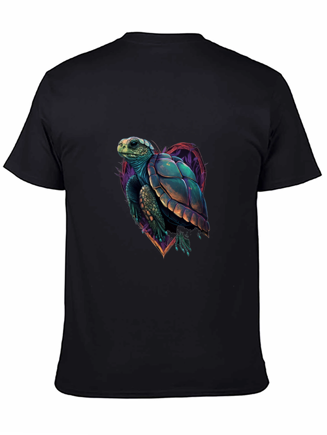 Black Sea Turtle Graphic Tee - Heart Turtle view 4