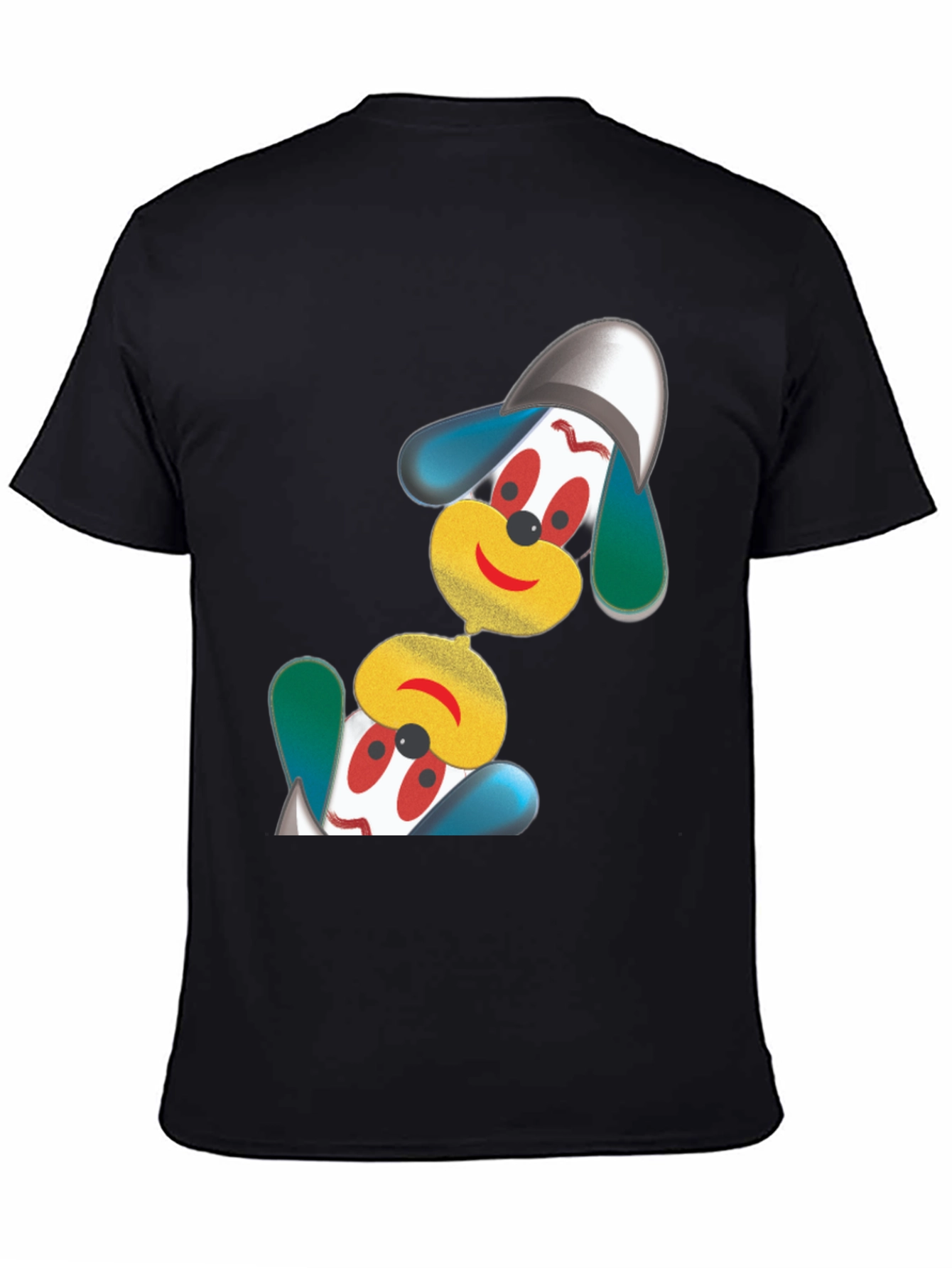 Black Fun Cartoon Character Black T-Shirt view 4