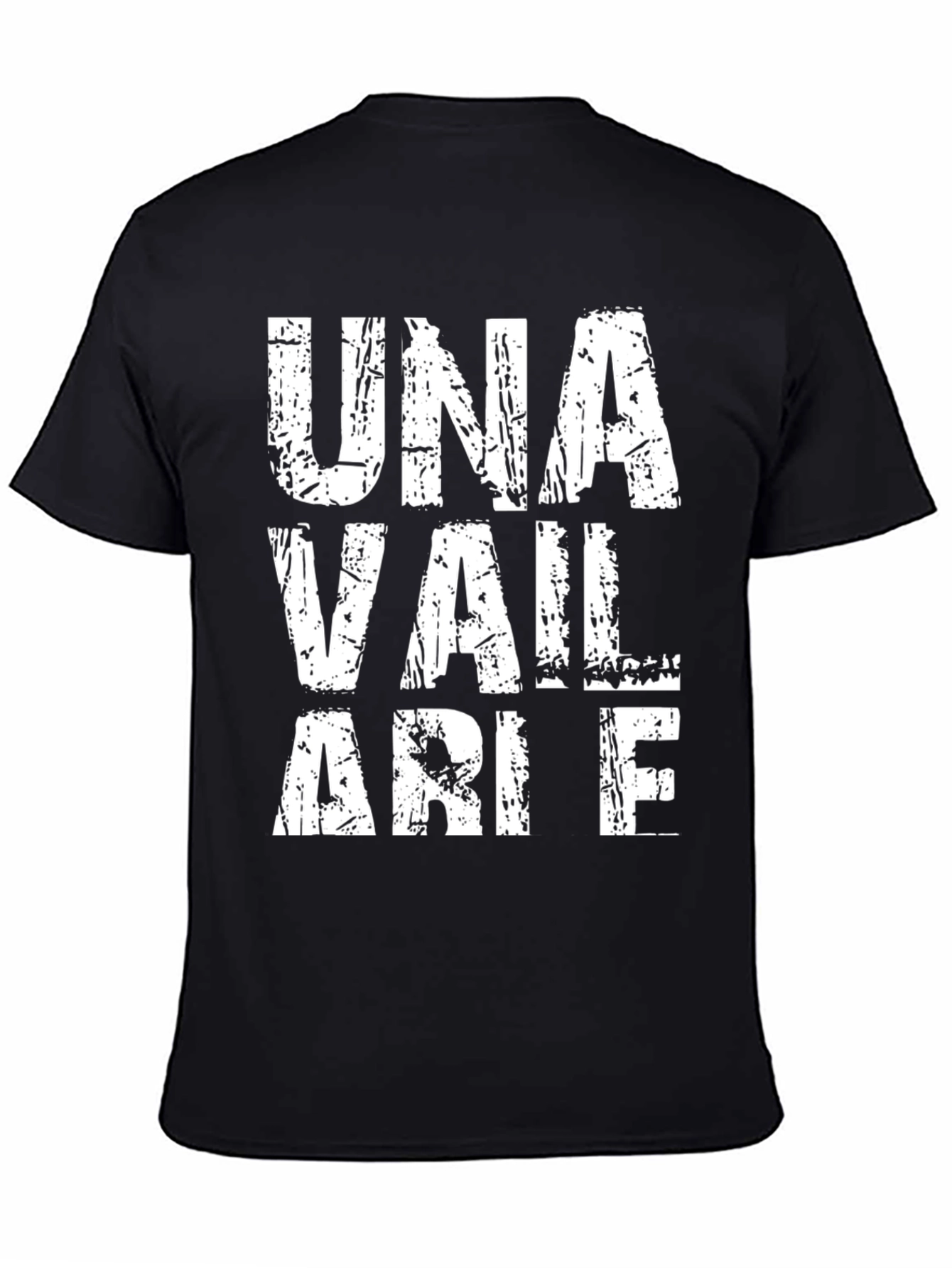 Black Una Vail Arie T-Shirt - Distressed White Print on Black view 4