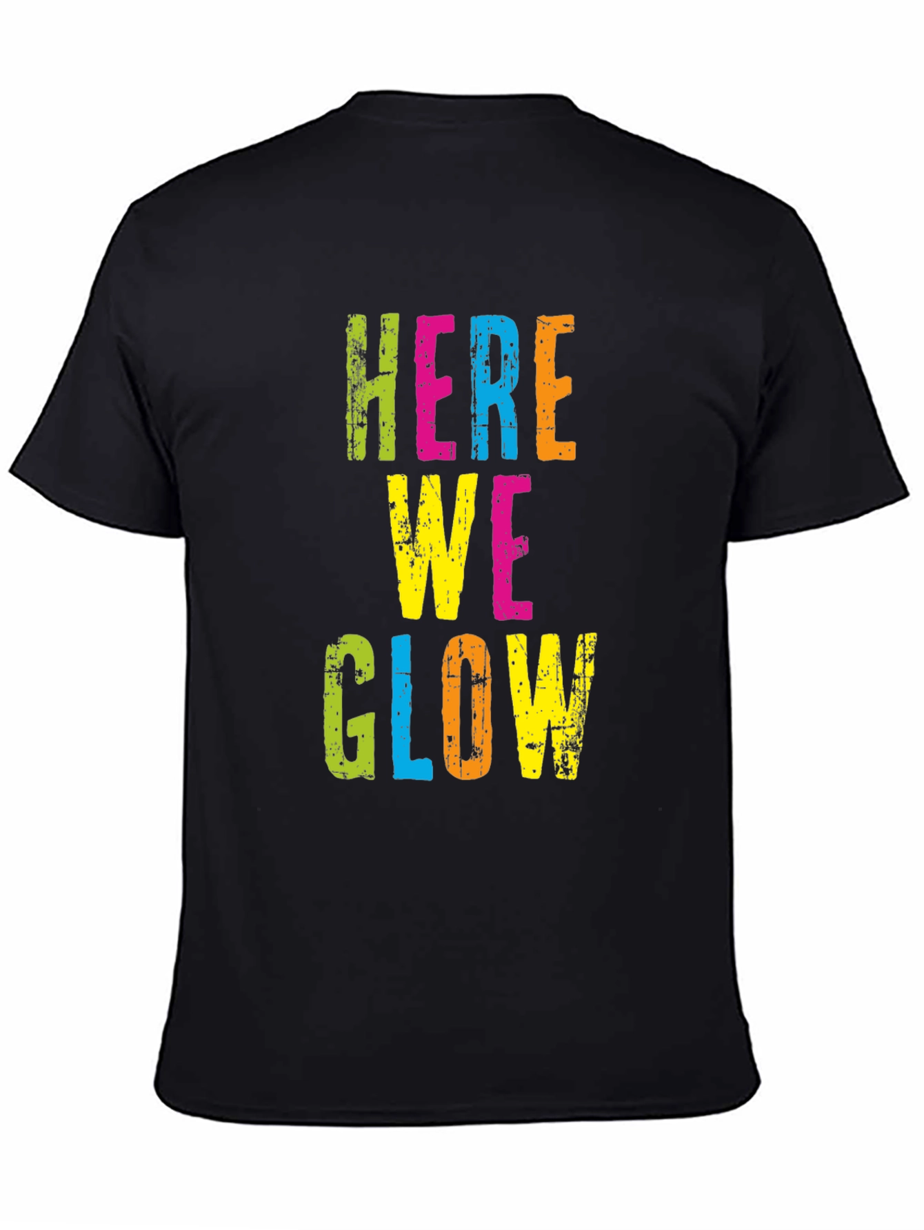 Black Here We Glow Graphic Tee - Party Ready T-Shirt view 4