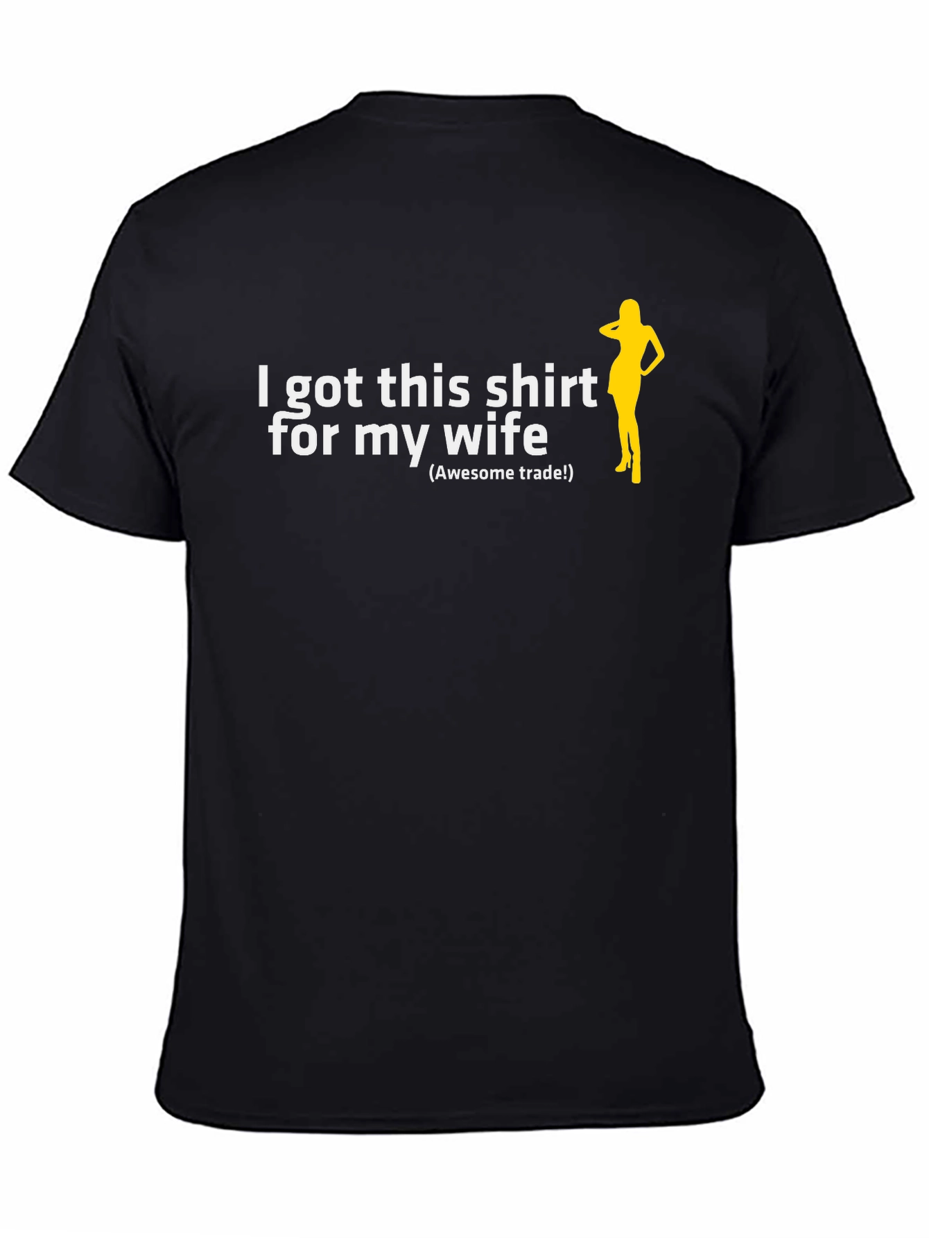 Black Humorous 'I Got This Shirt for My Wife' Graphic Tee view 4