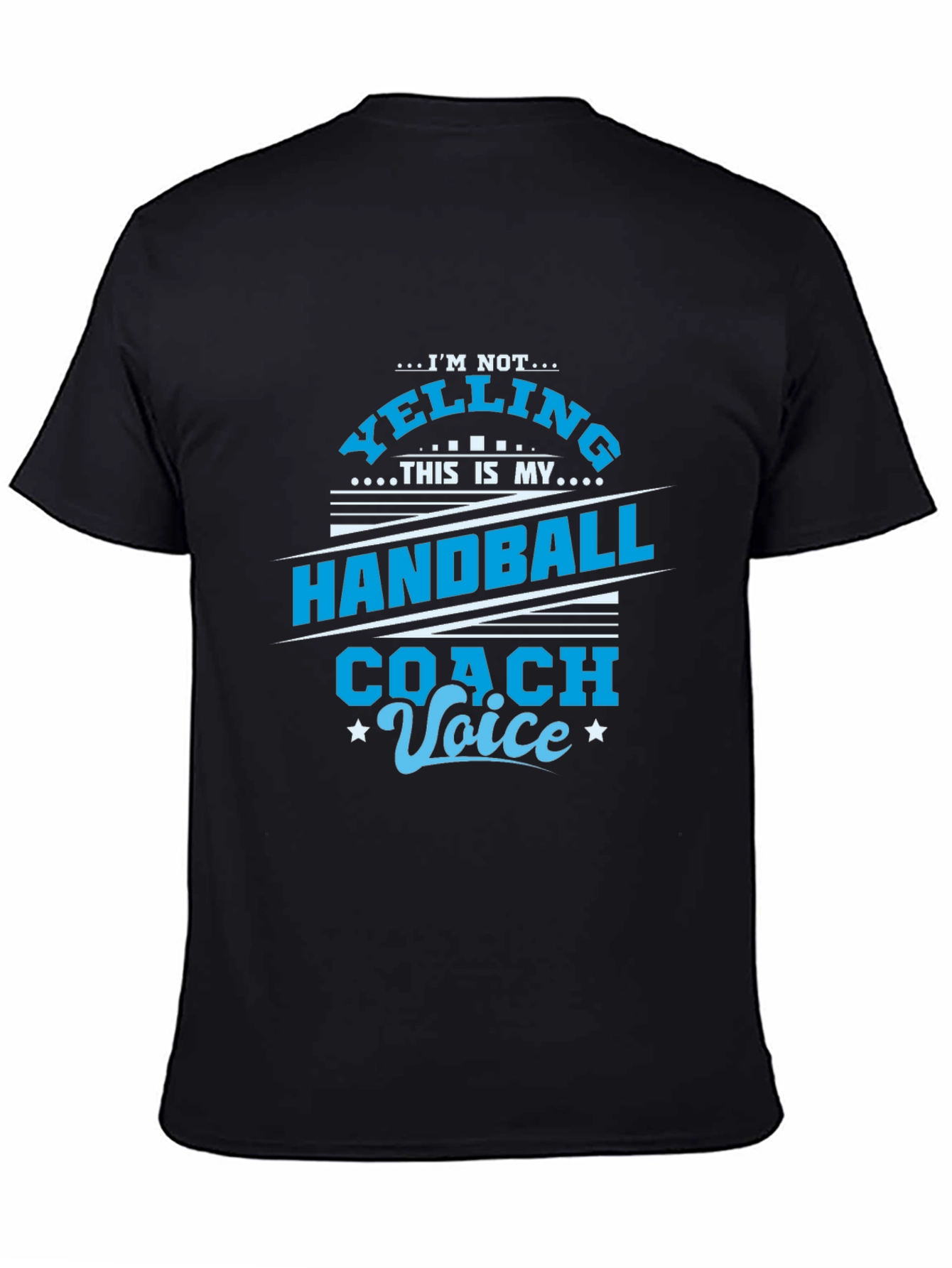 Black Handball Coach Voice T-Shirt - Funny Sports Tee view 4